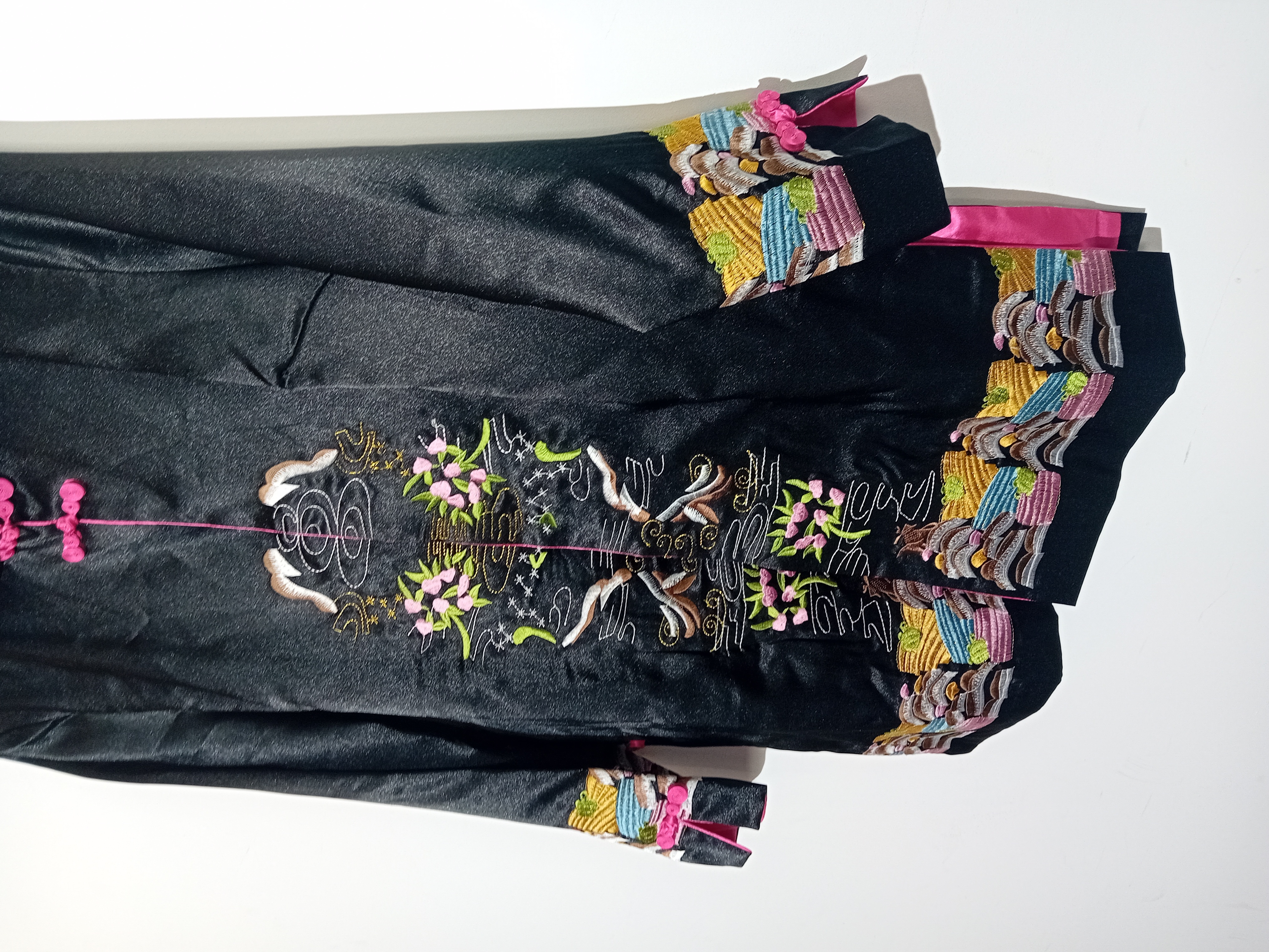 Veste Traditionnelle Chinoise Noire Brodée