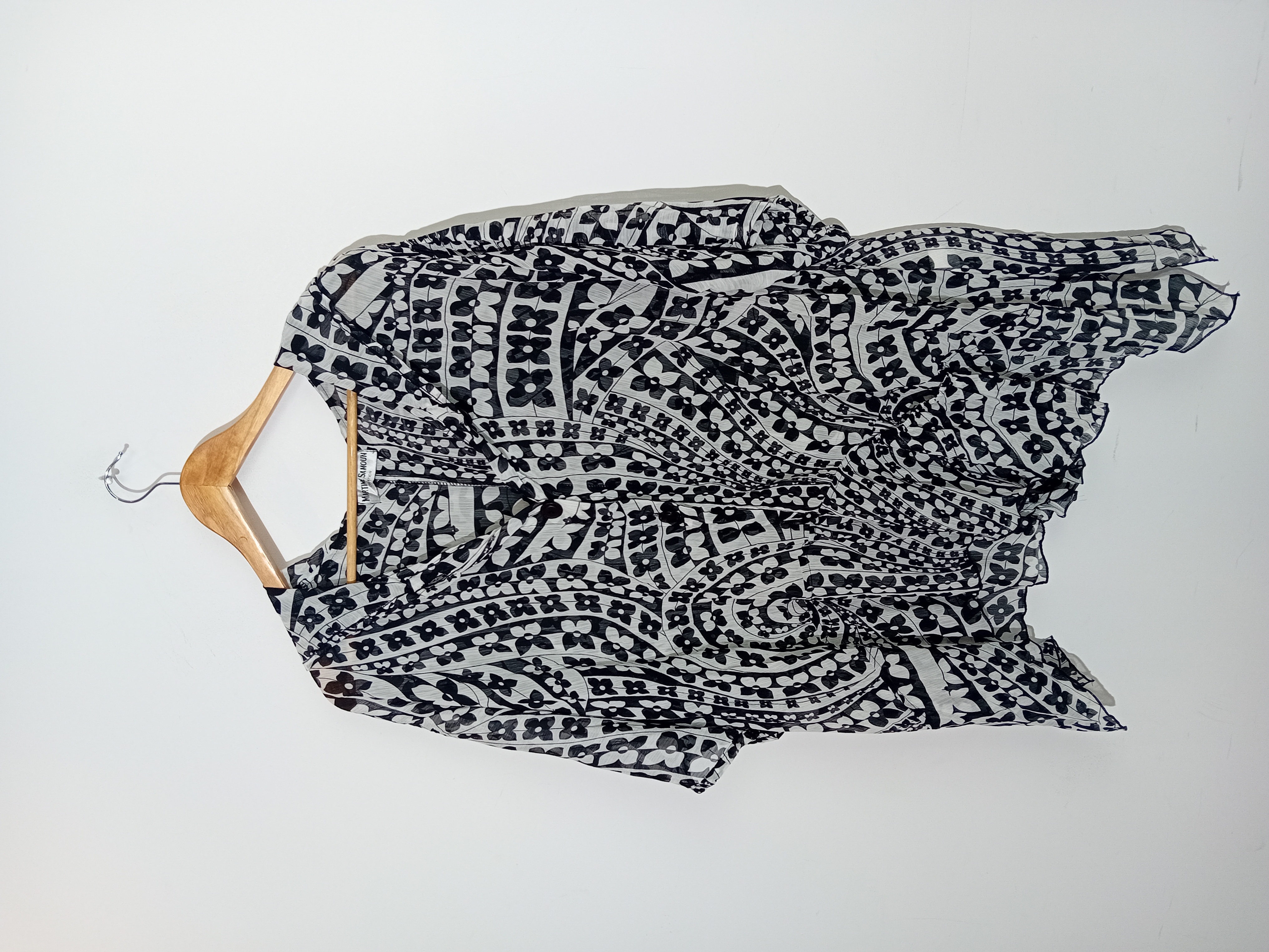 Haut Fluide Motifs Noir Et Blanc Martine Samoun