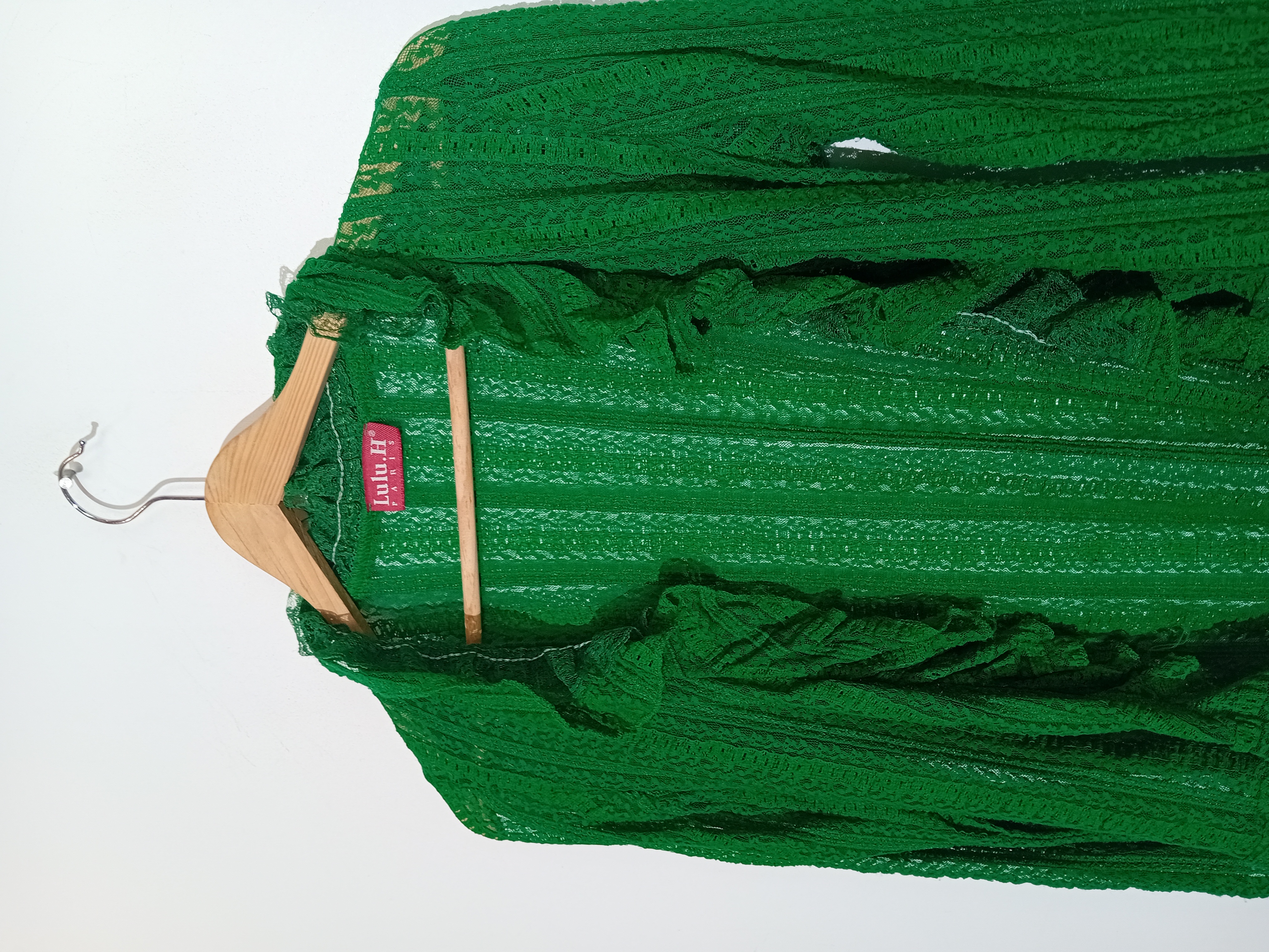 Gilet Dentelle Vert Vintage