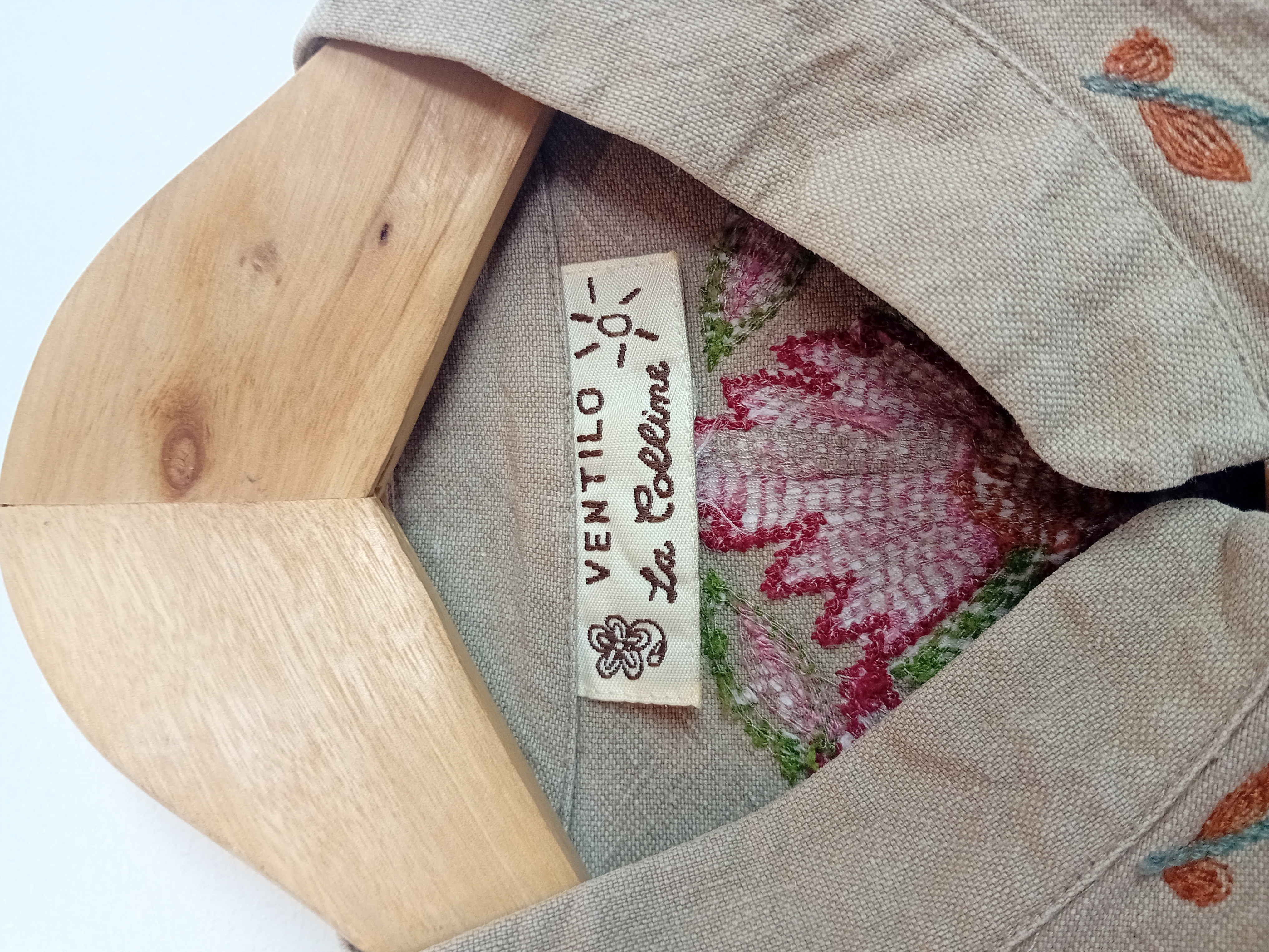 Veste Longue Brodée Beige