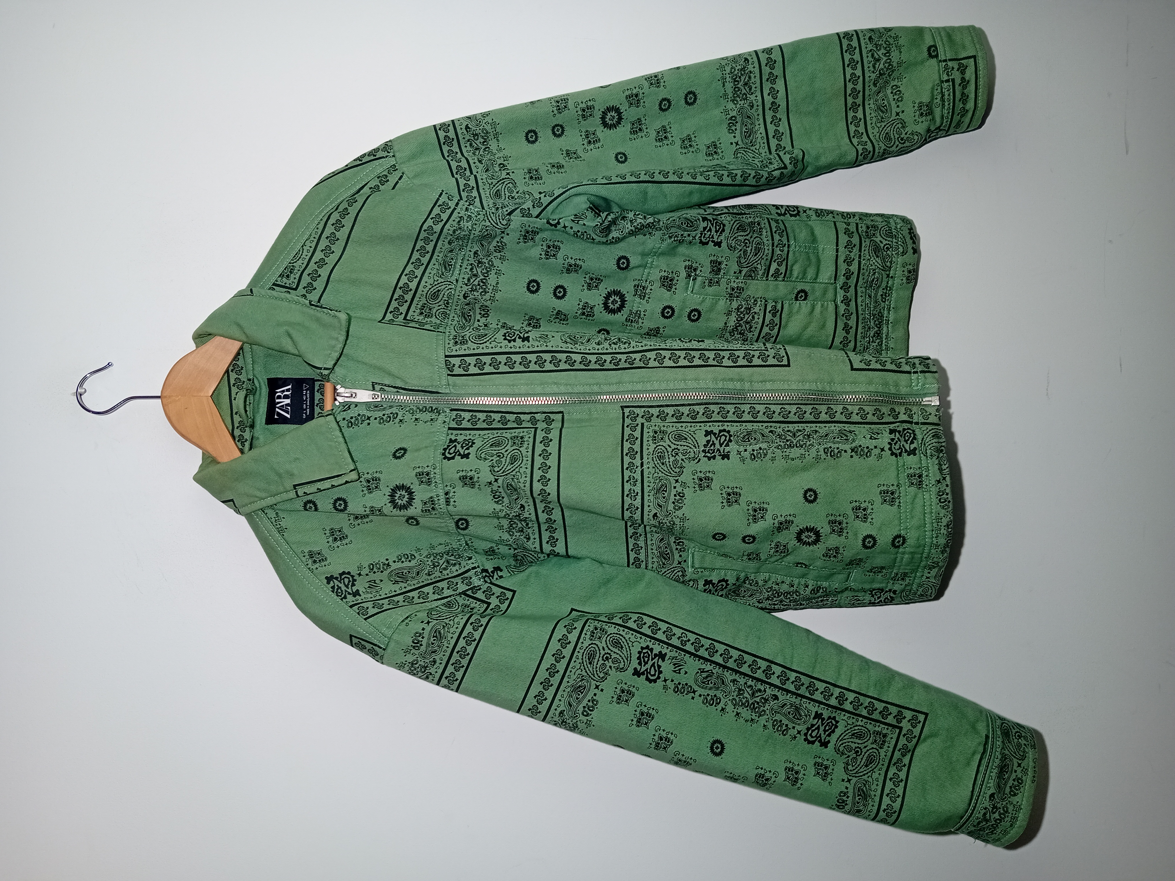 Veste En Jean Verte Bandana Zara