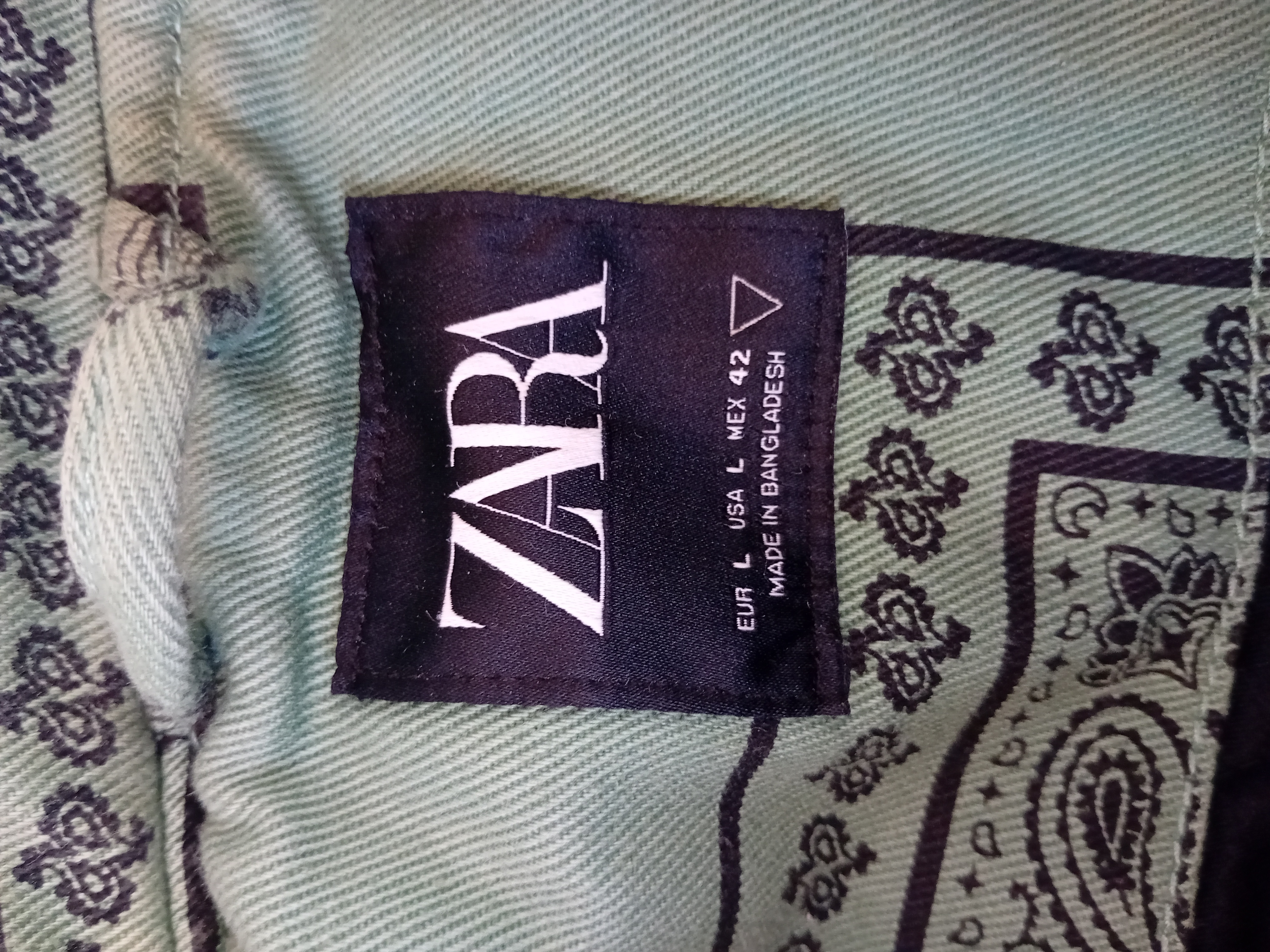 Veste En Jean Verte Bandana Zara