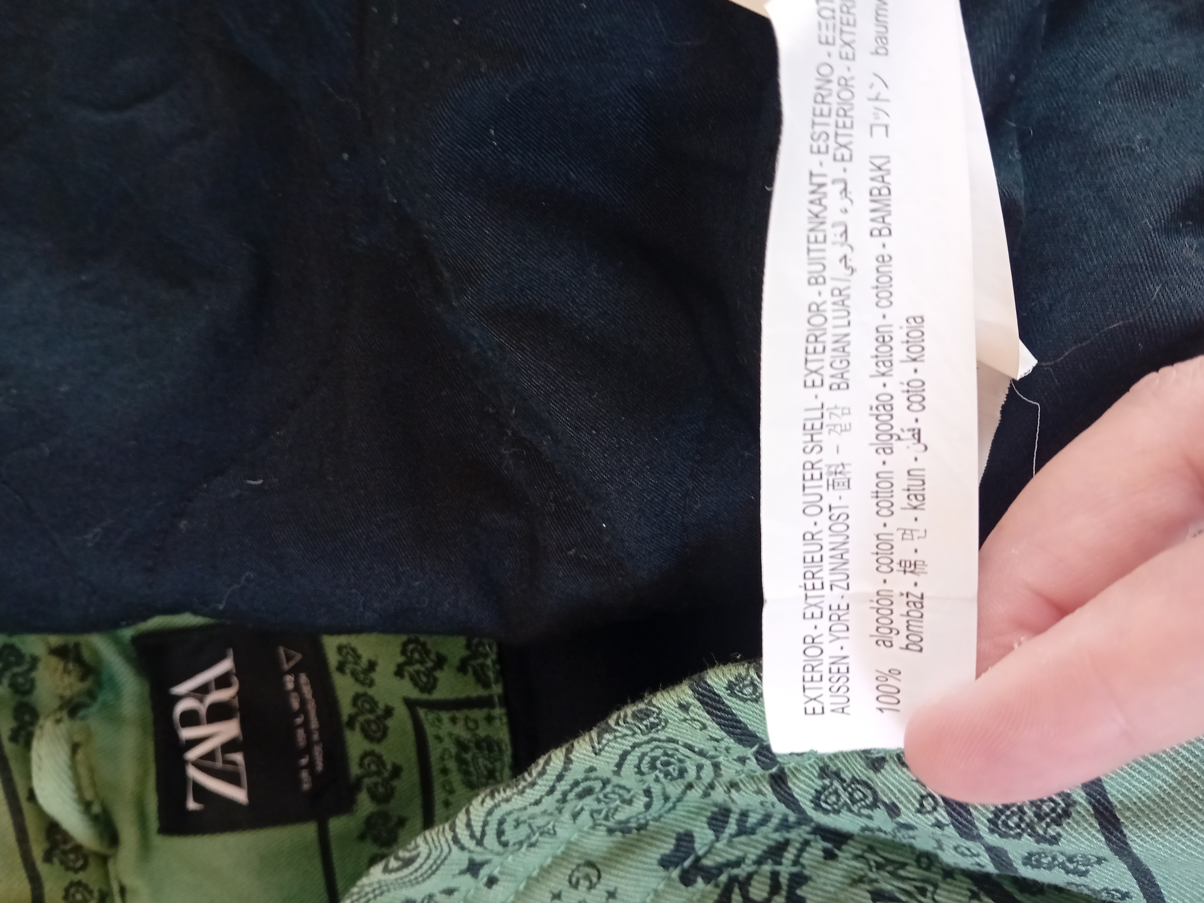 Veste En Jean Verte Bandana Zara