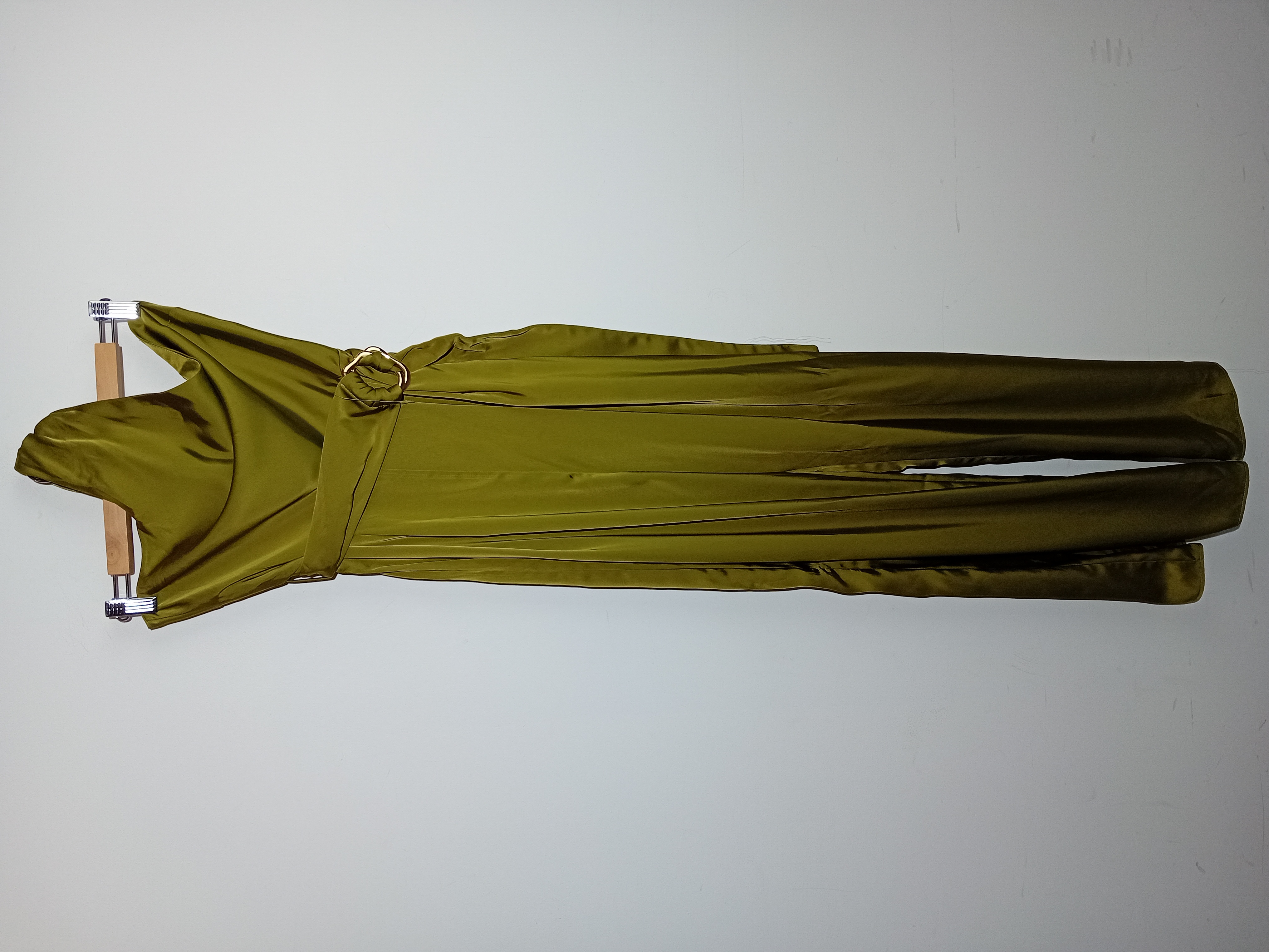 Combinaison Pantalon Satinée Vert Olive Zara