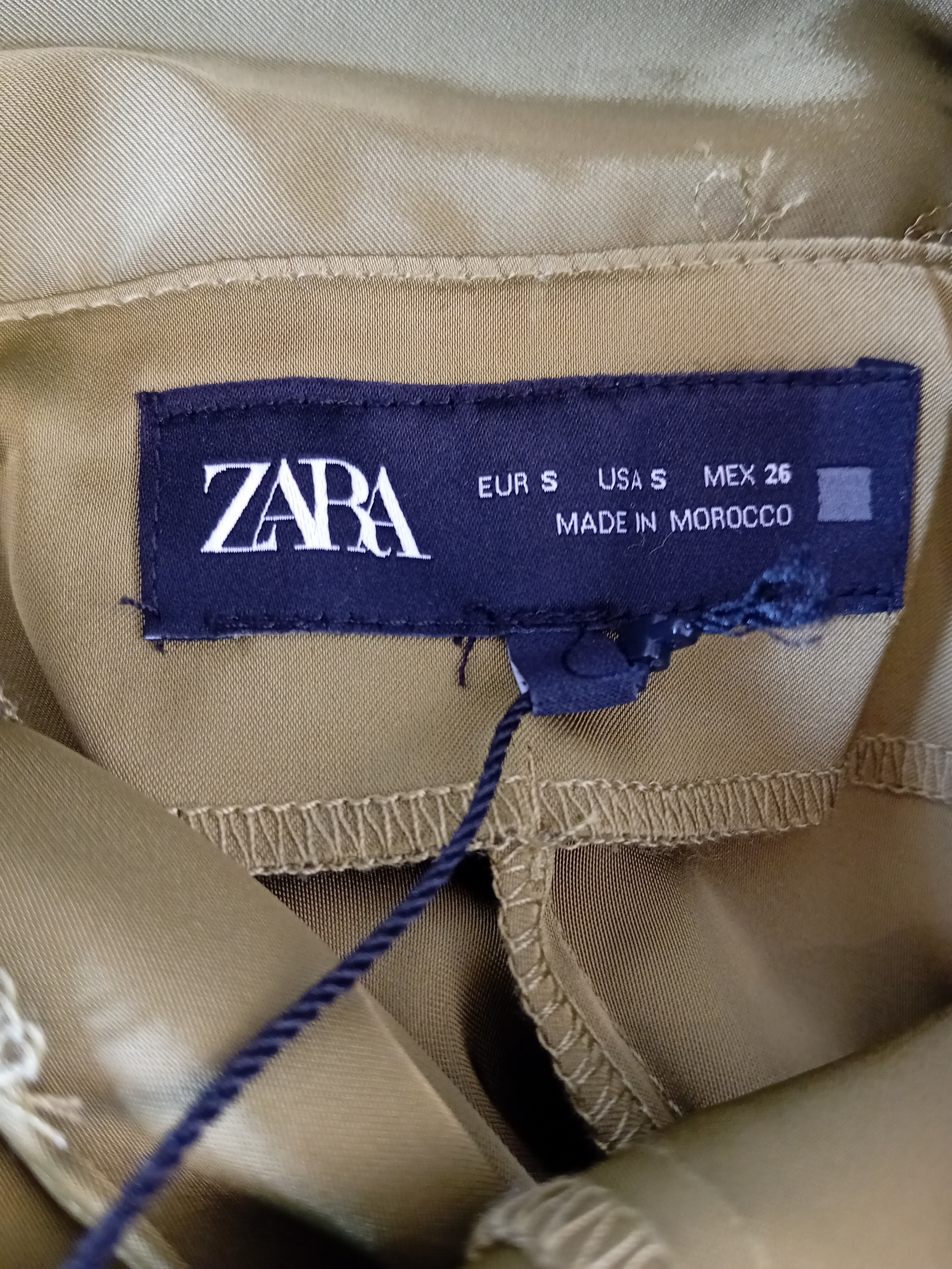 Combinaison Pantalon Satinée Vert Olive Zara