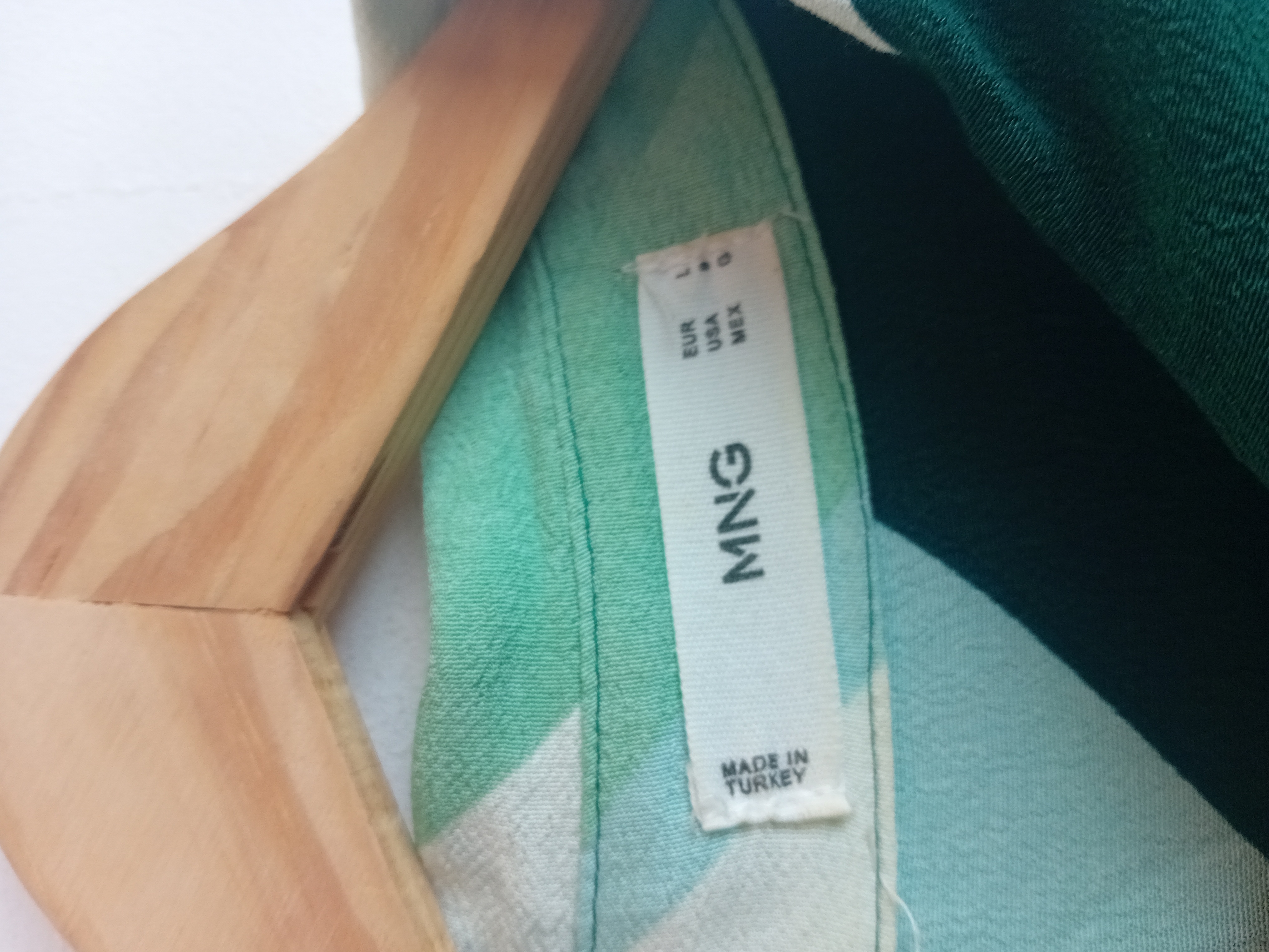 Robe Chemise Longue Rayée Vert Mango L