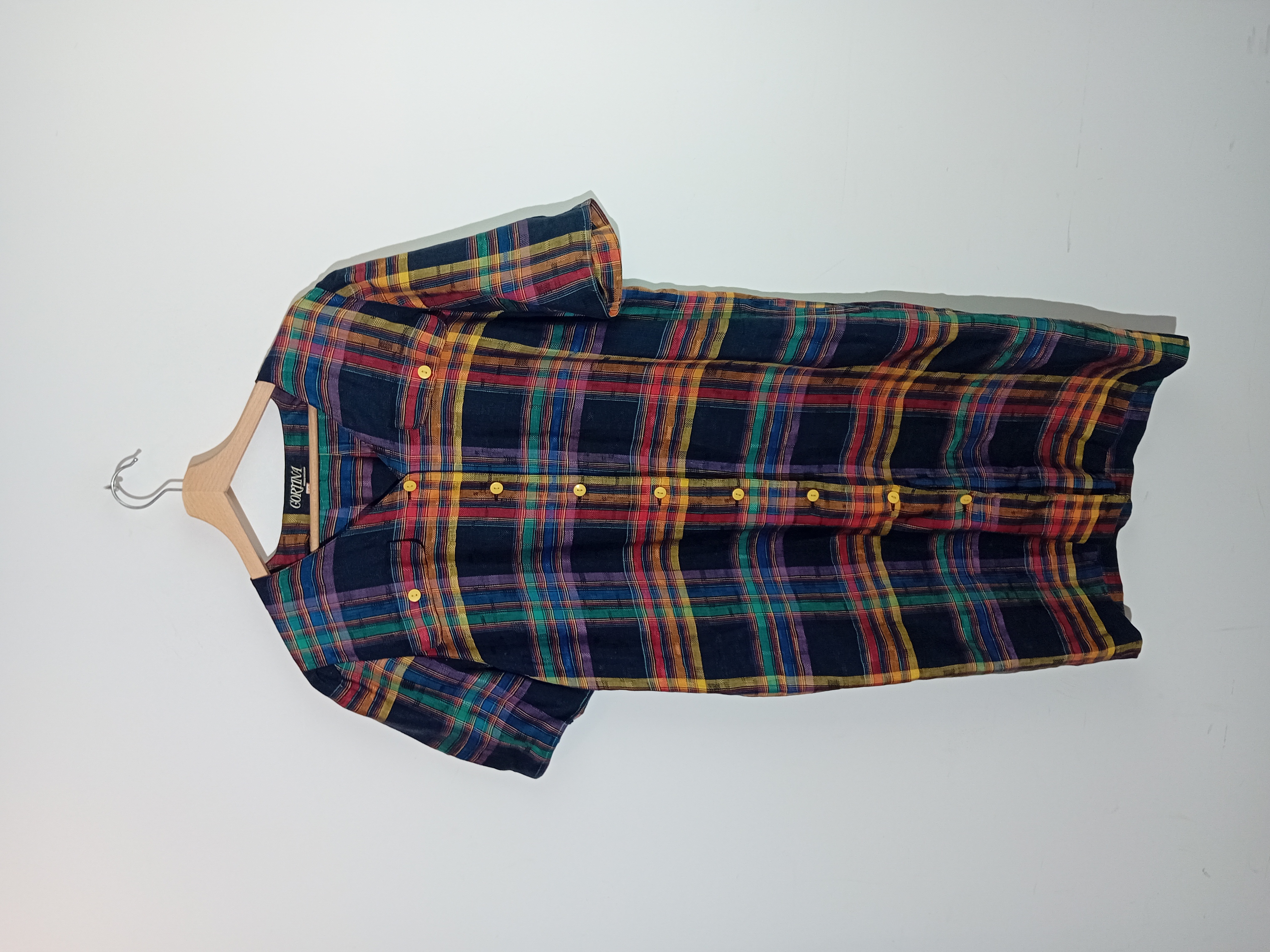 Robe Chemise Lin Et Coton Vintage Carreaux