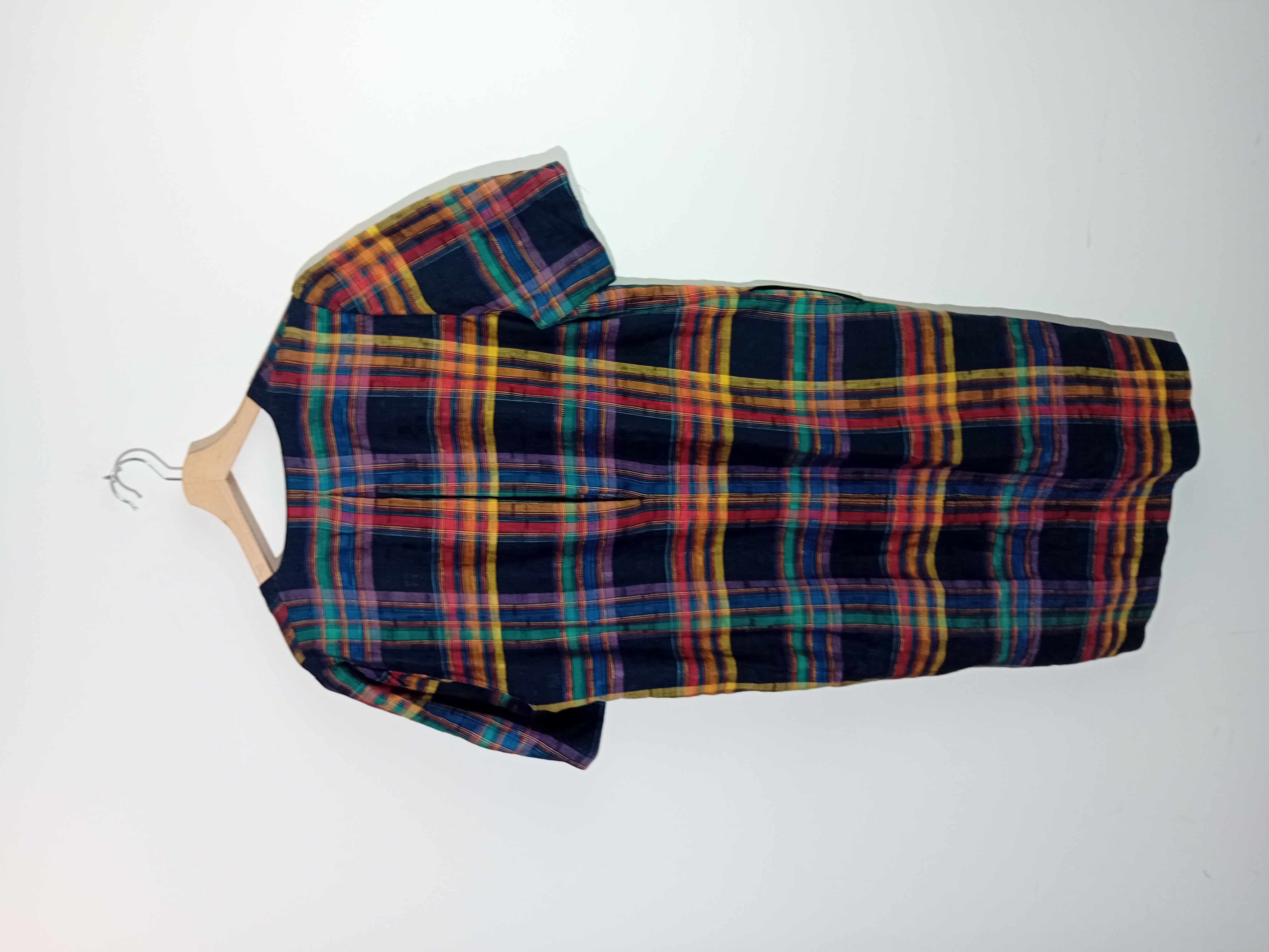 Robe Chemise Lin Et Coton Vintage Carreaux