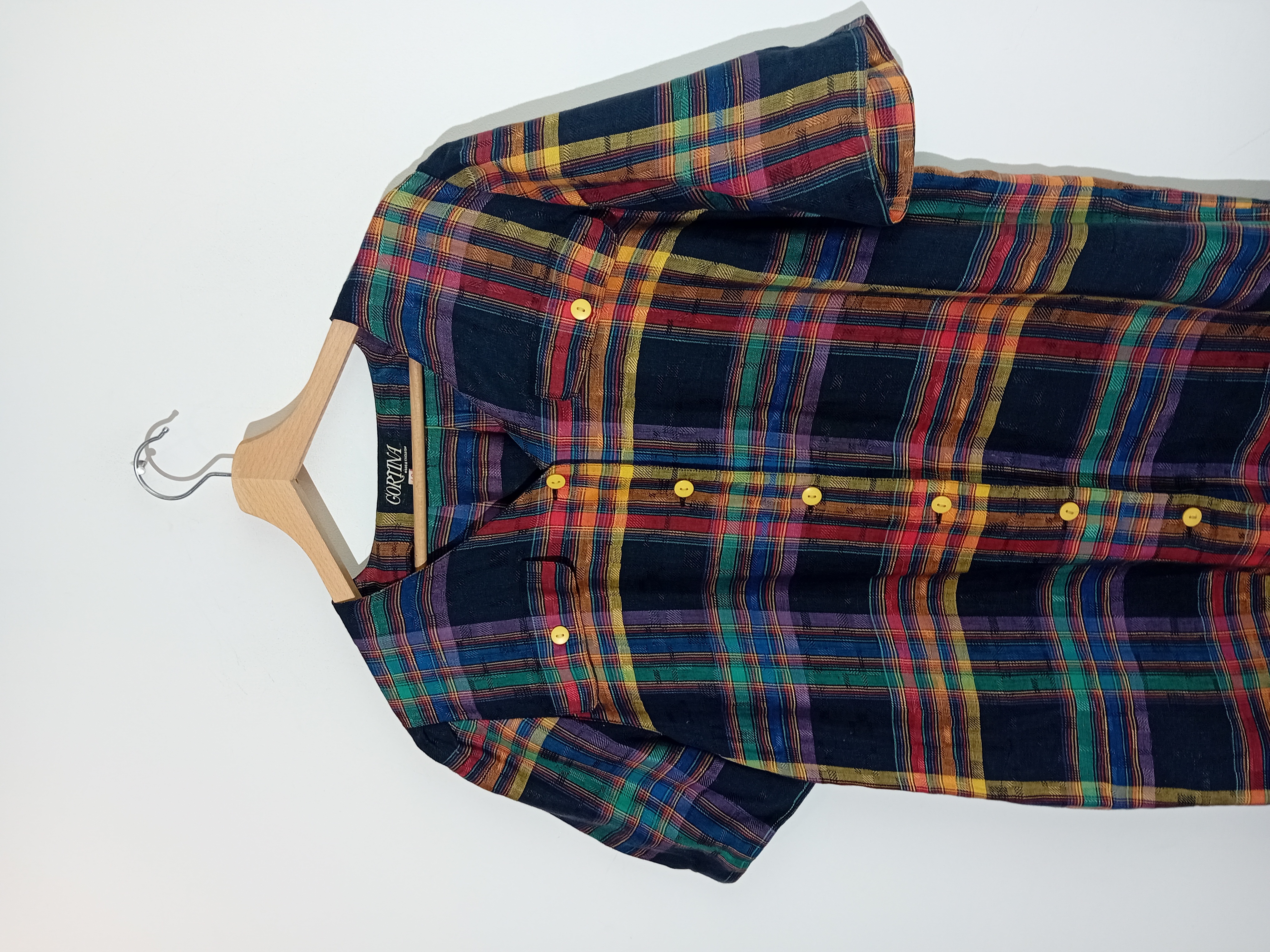 Robe Chemise Lin Et Coton Vintage Carreaux