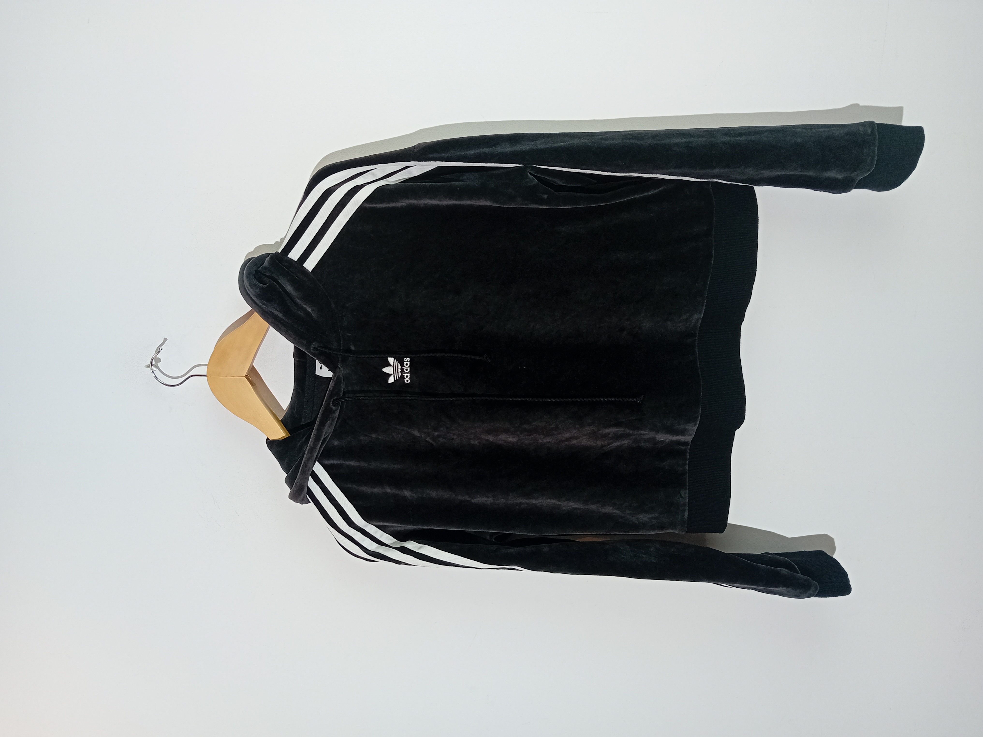 Sweat Capuche Velours Noir Adidas
