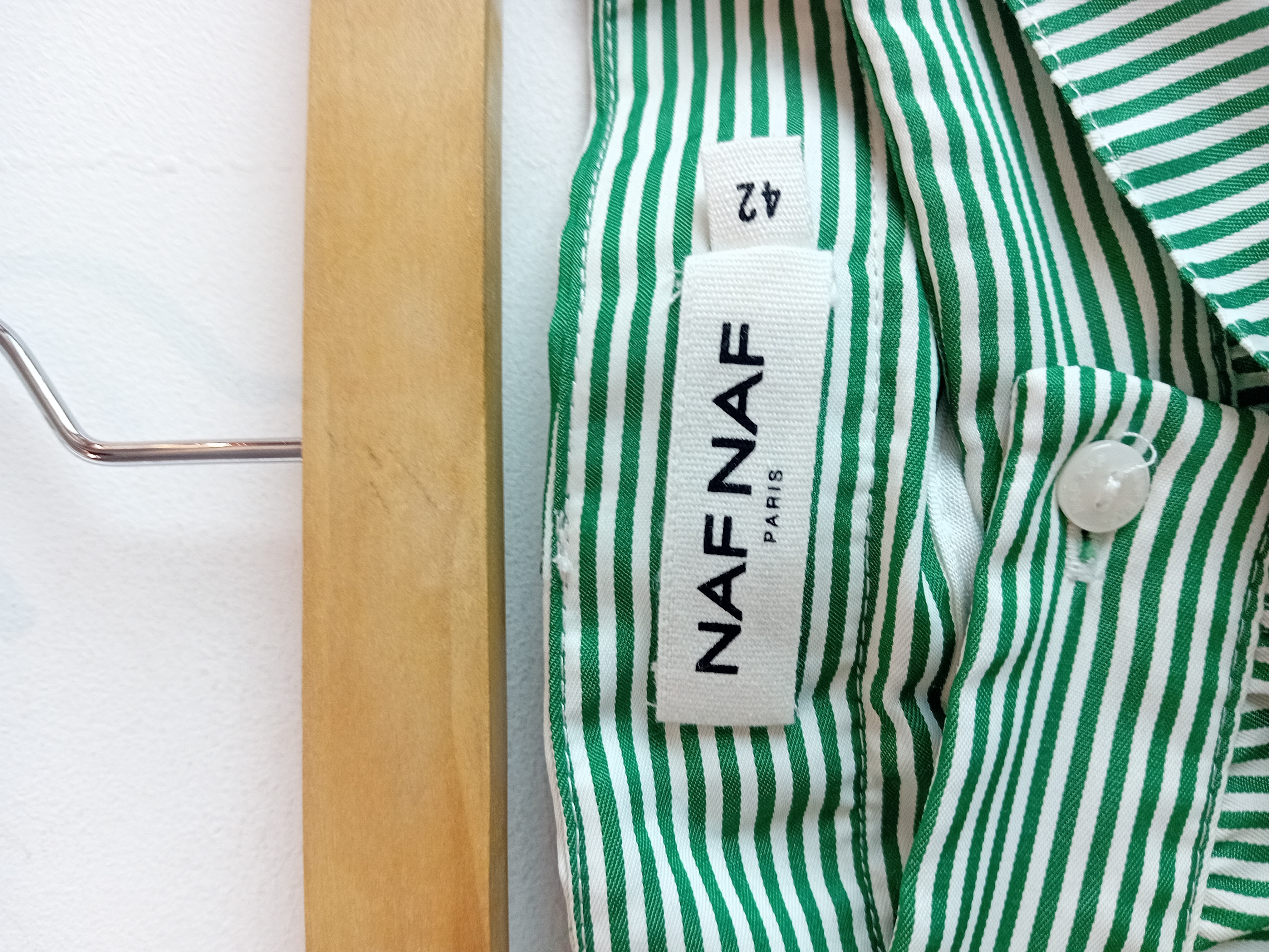 Jupe midi à rayures vertes et blanches Naf Naf