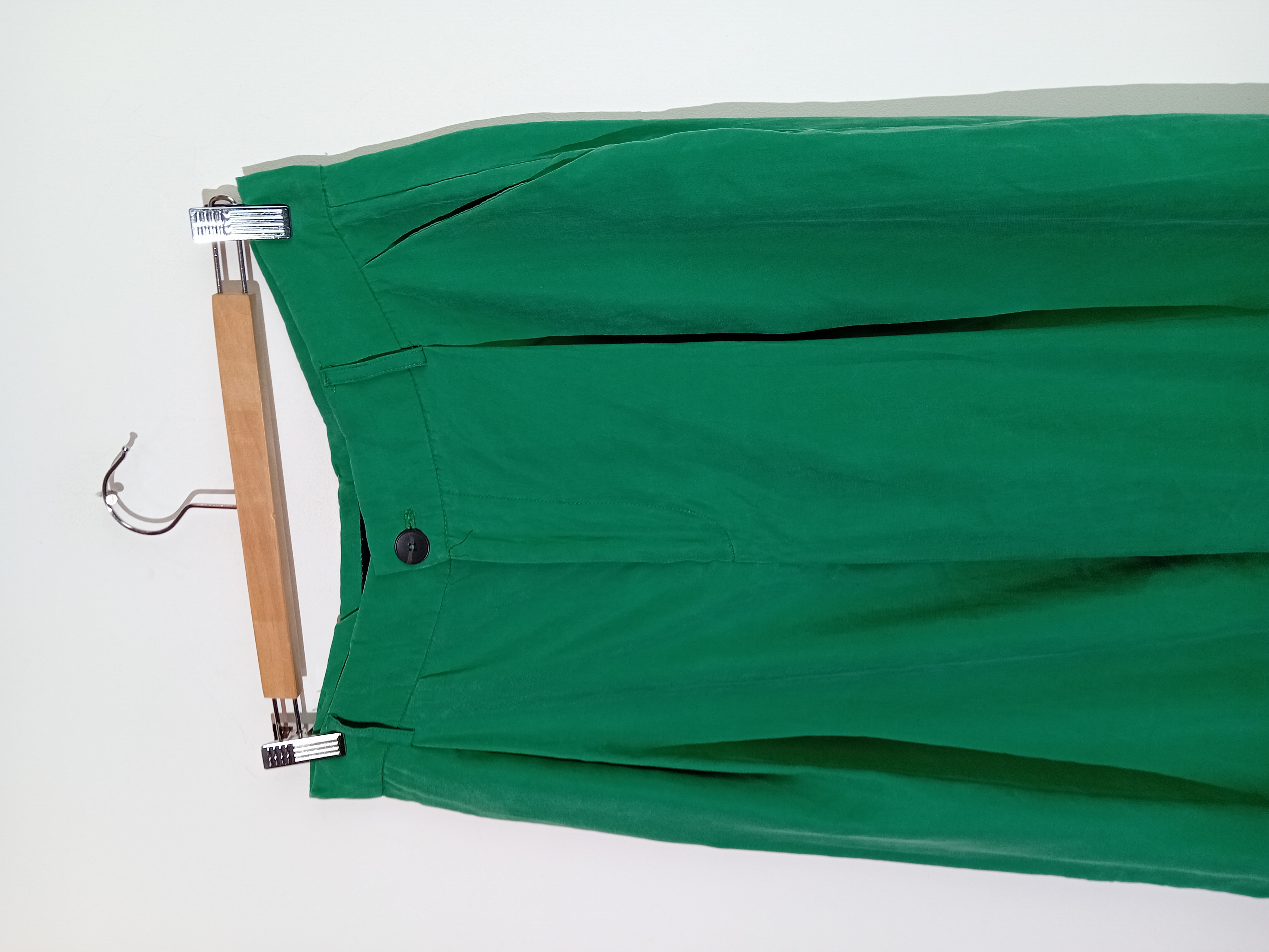 Pantalon Large Vert Vif Zara