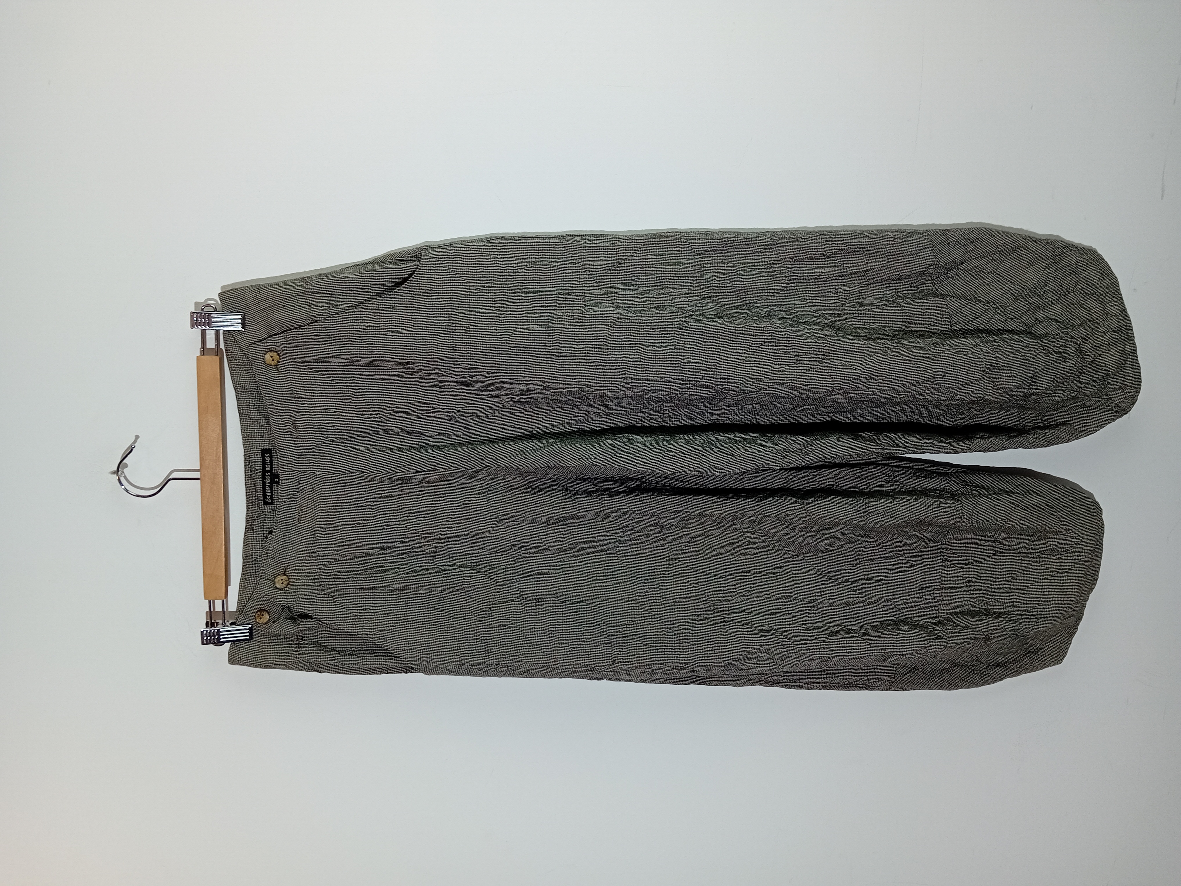 Pantalon Large En Laine Micro-carreaux