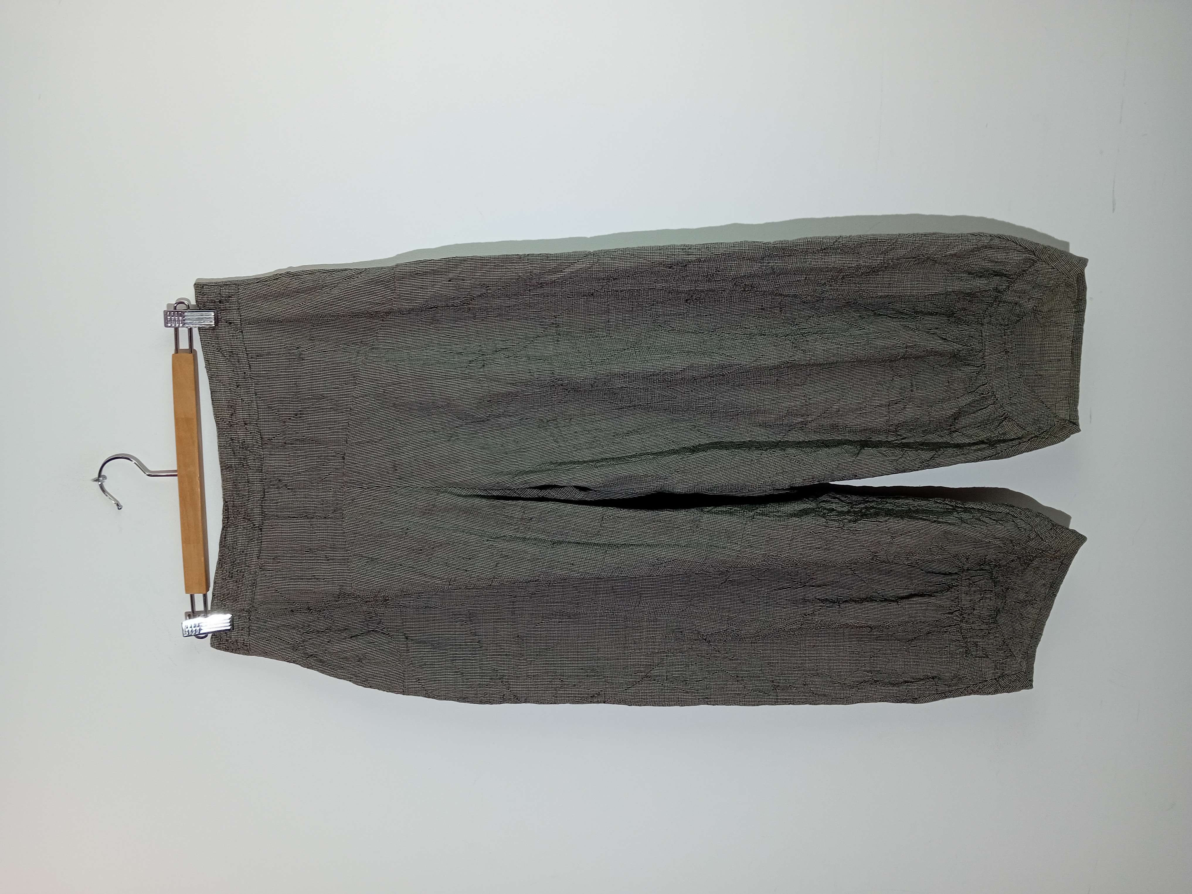 Pantalon Large En Laine Micro-carreaux