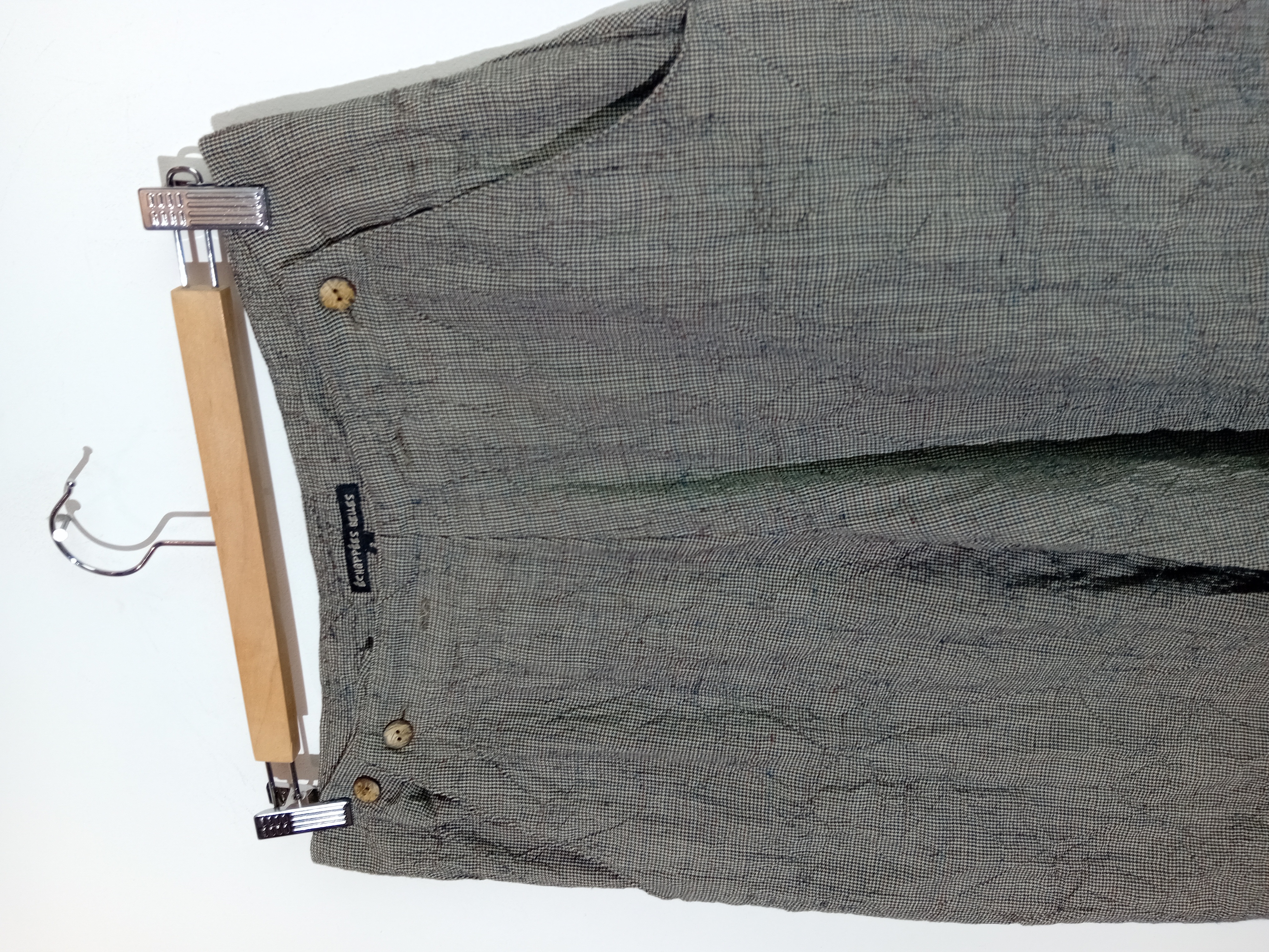 Pantalon Large En Laine Micro-carreaux
