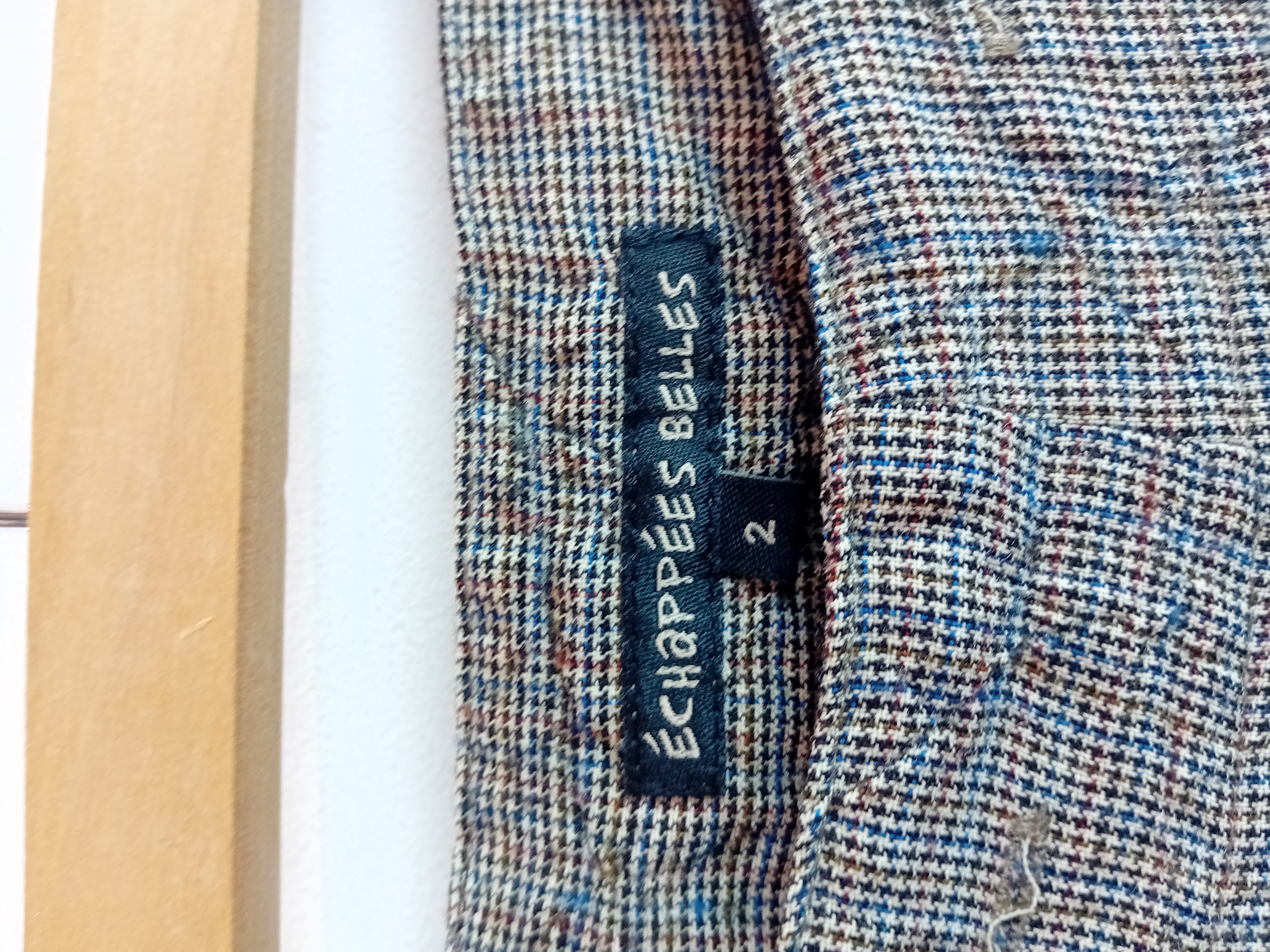 Pantalon Large En Laine Micro-carreaux
