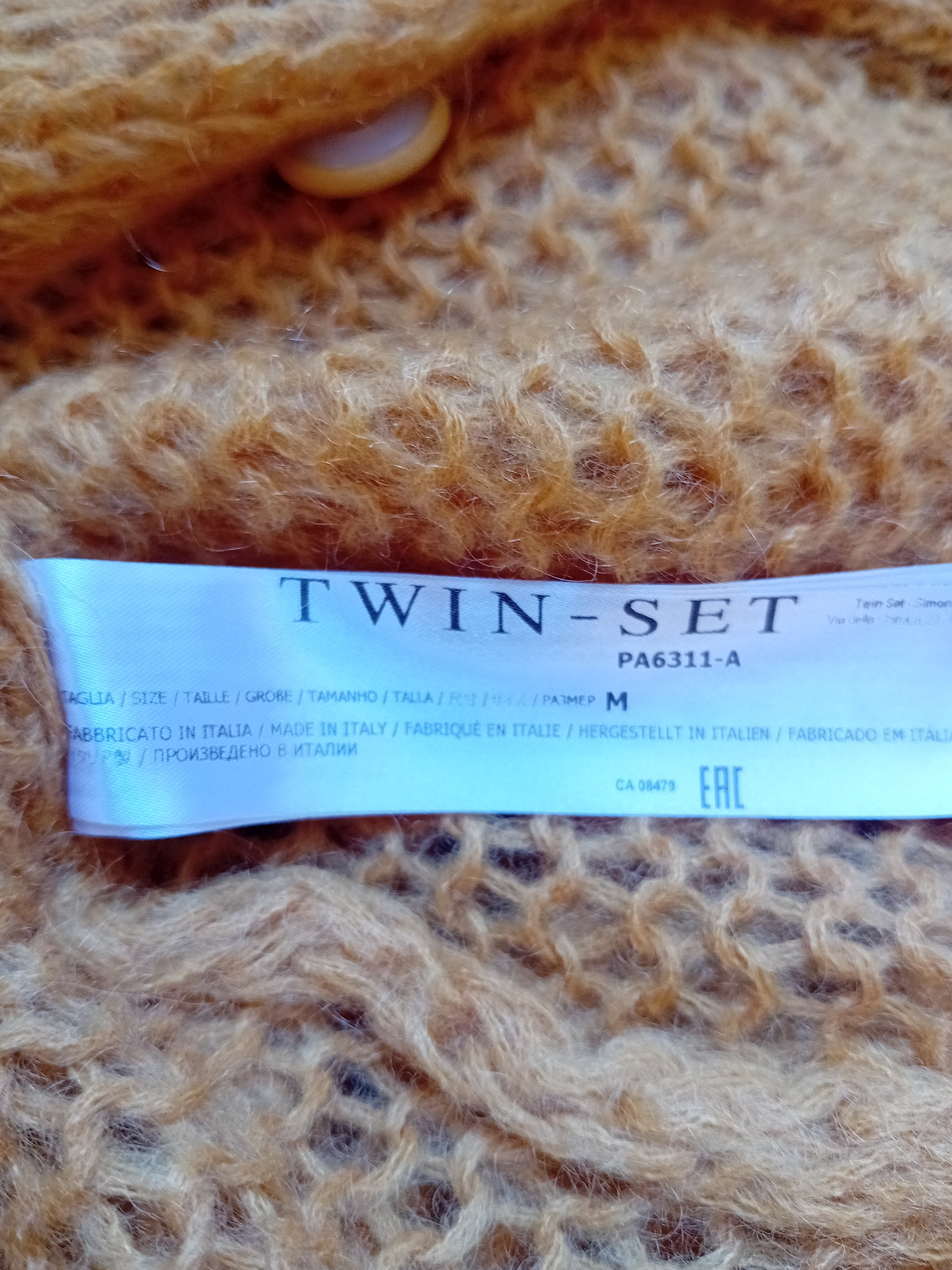 Gilet Jaune Moutarde En Mohair Twin-set
