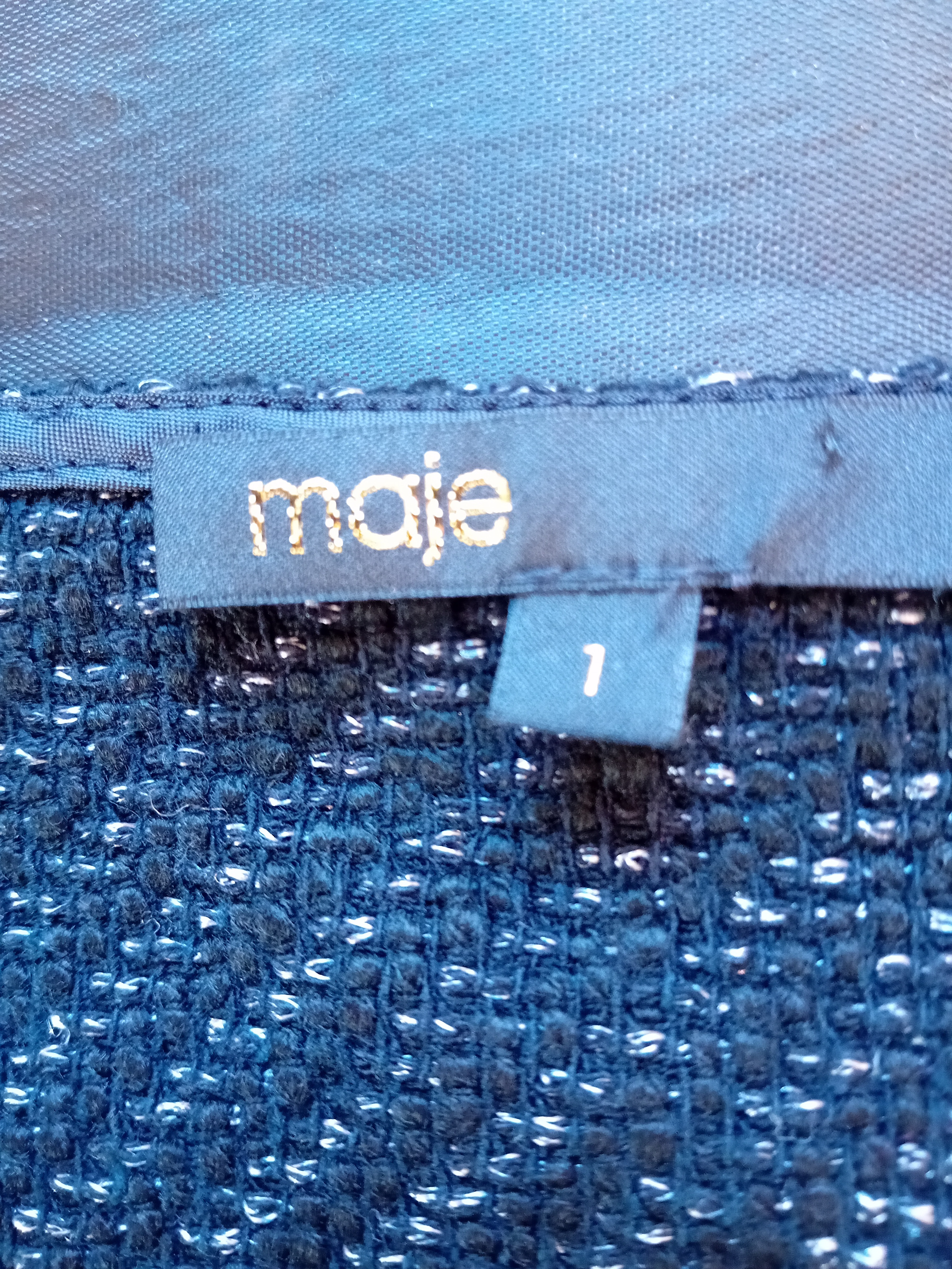 Pull En Tweed Noir Maje S