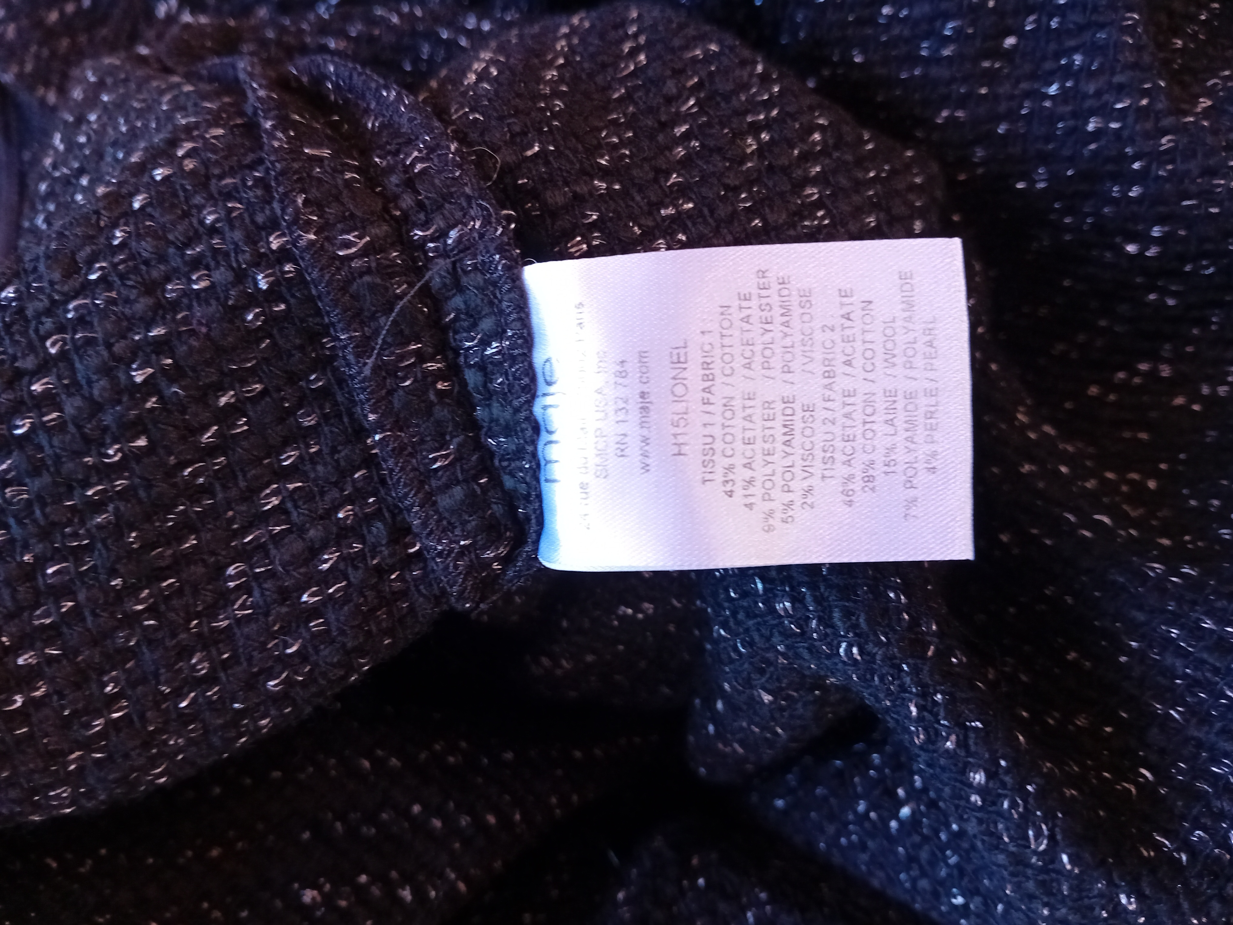 Pull En Tweed Noir Maje S