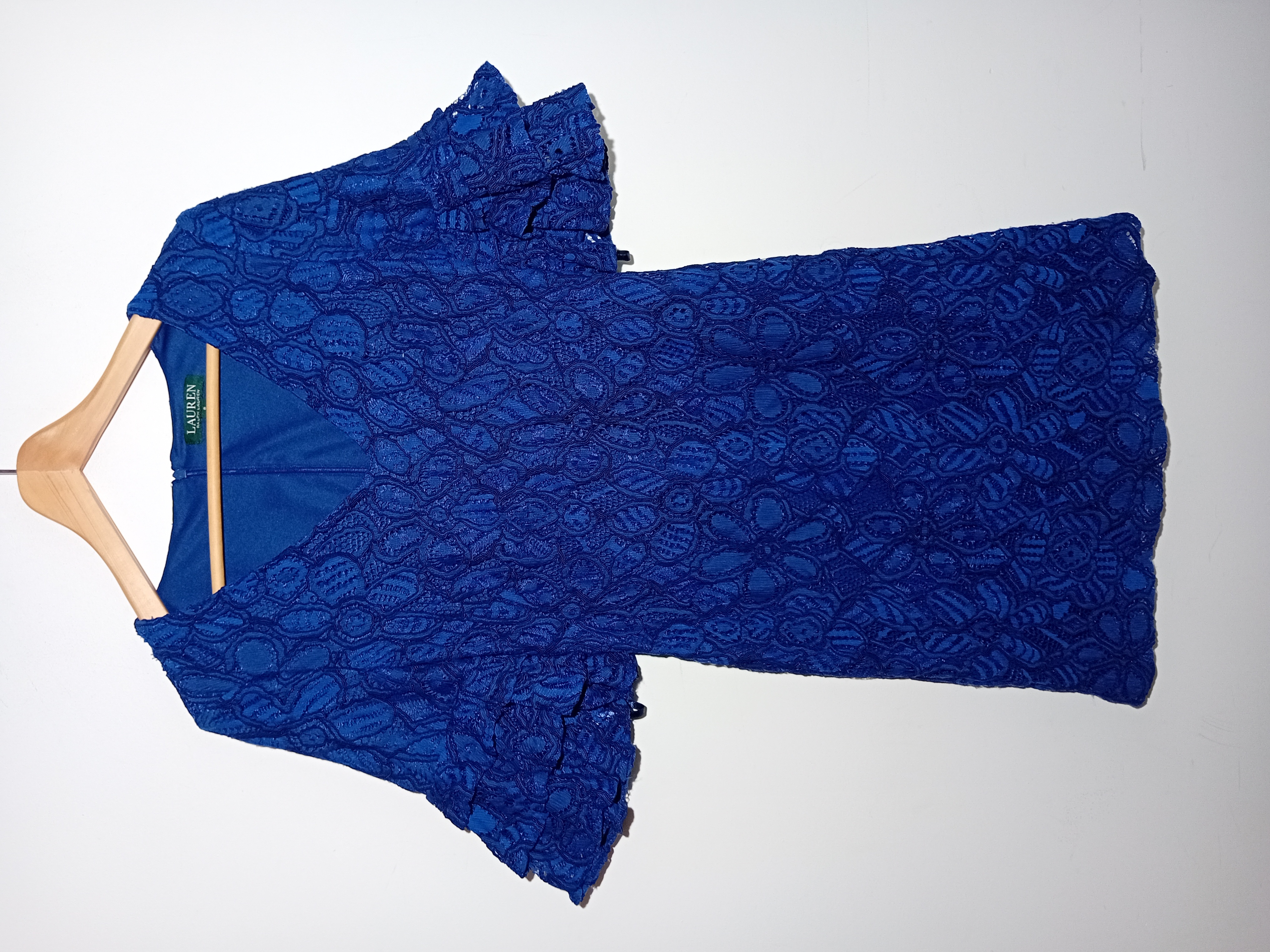 Robe Courte Dentelle Bleue Lauren Ralph Lauren M