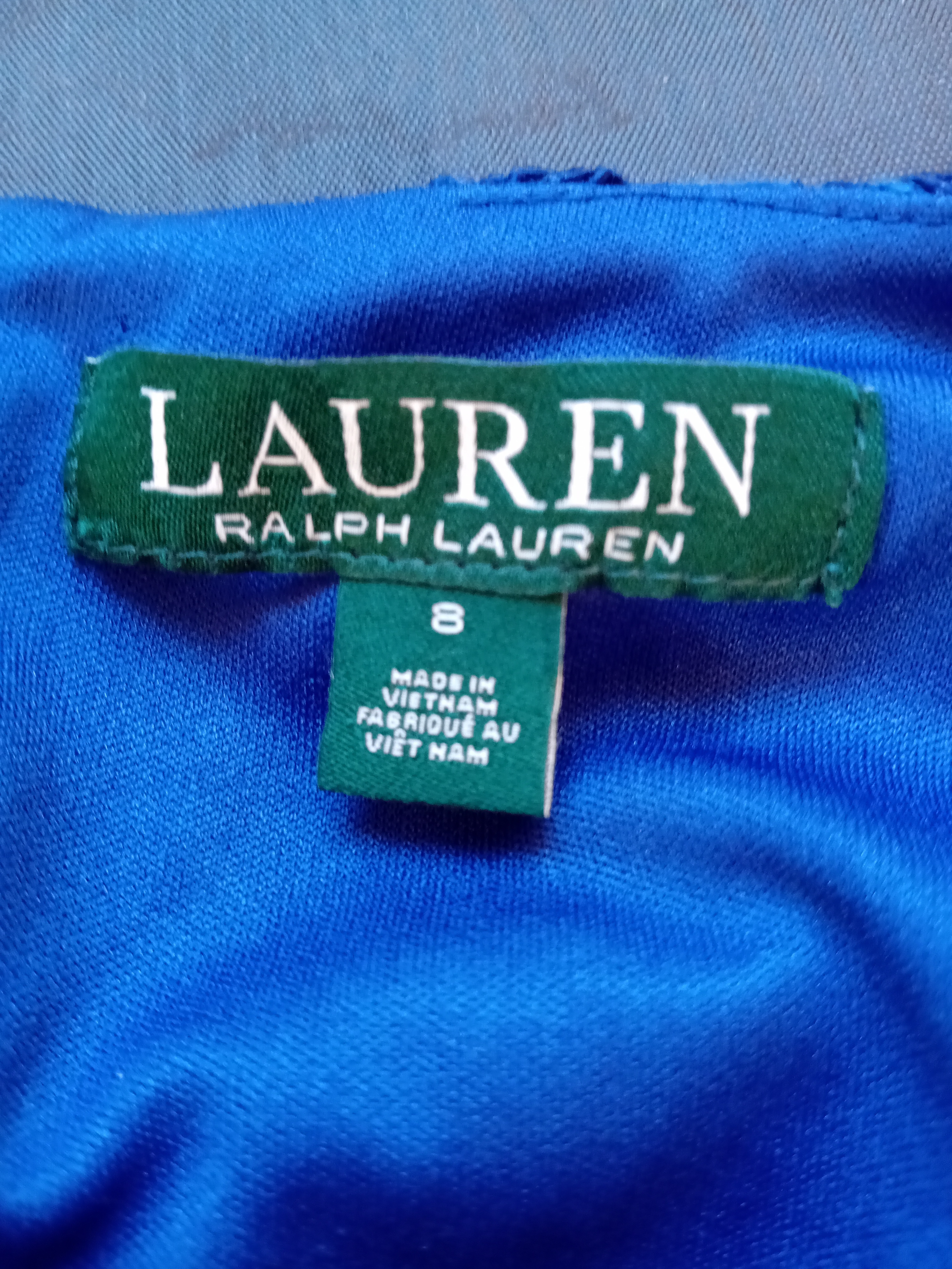 Robe Courte Dentelle Bleue Lauren Ralph Lauren M