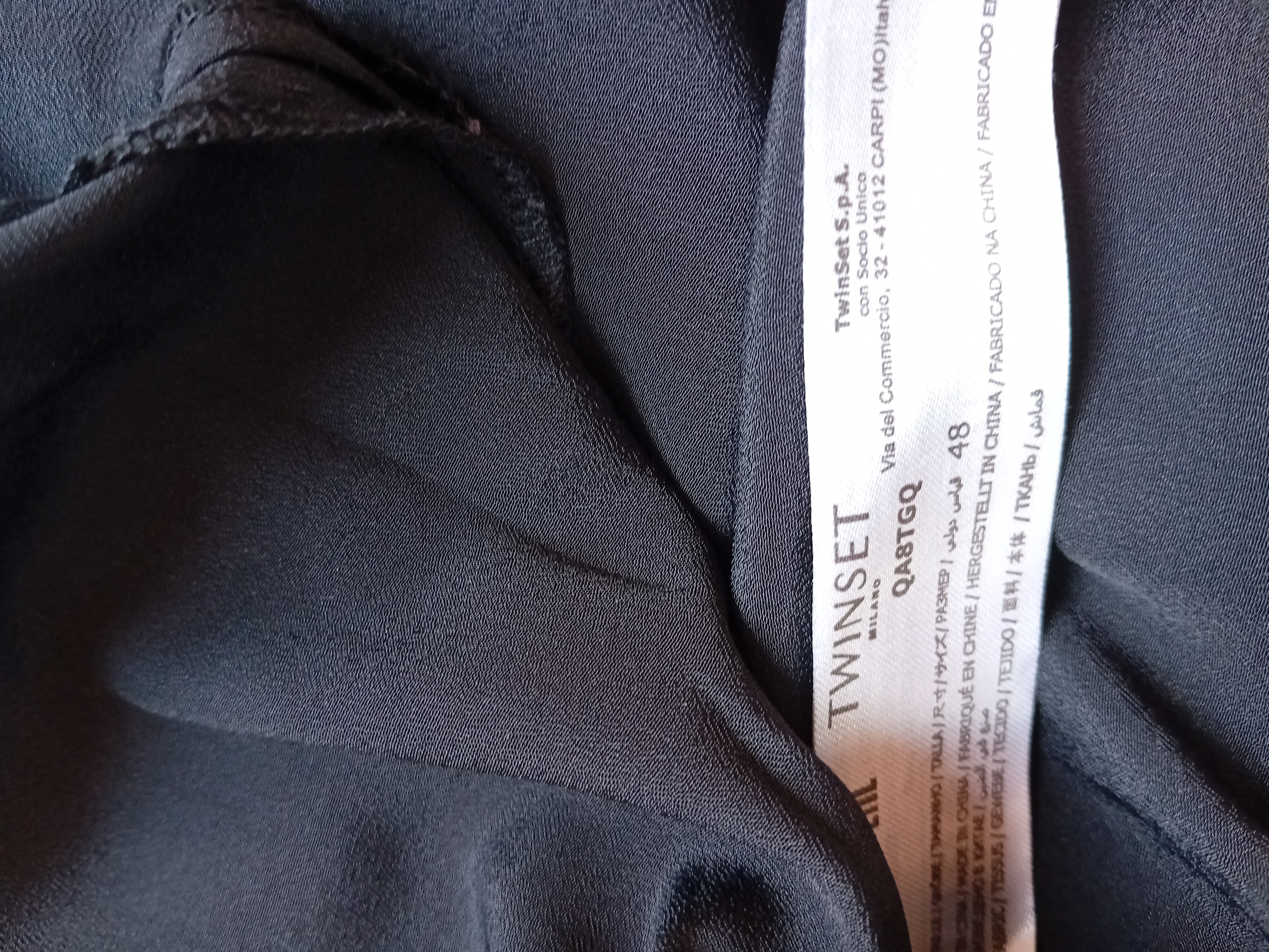 Robe Noire Élégante Sequins Twinset Xl