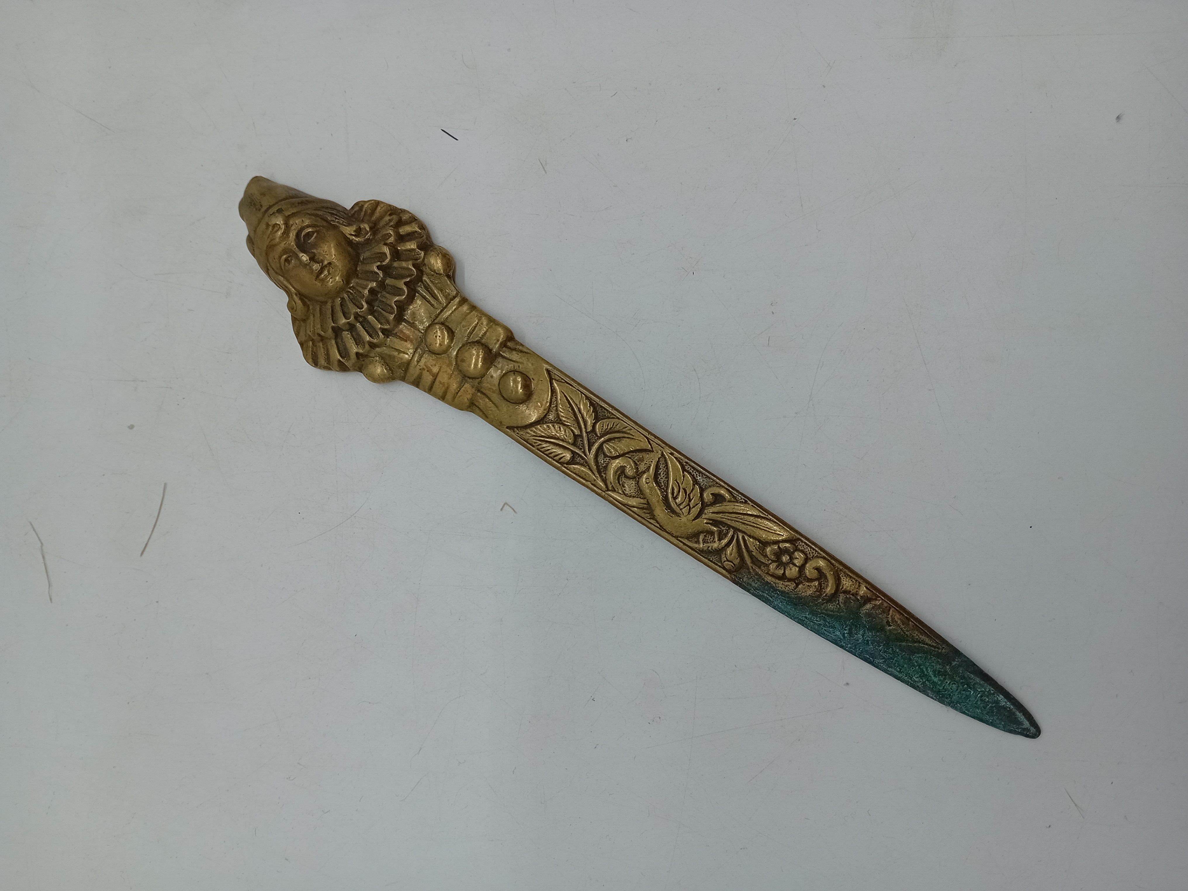 Ouvre-lettre Vintage En Laiton Sculpté