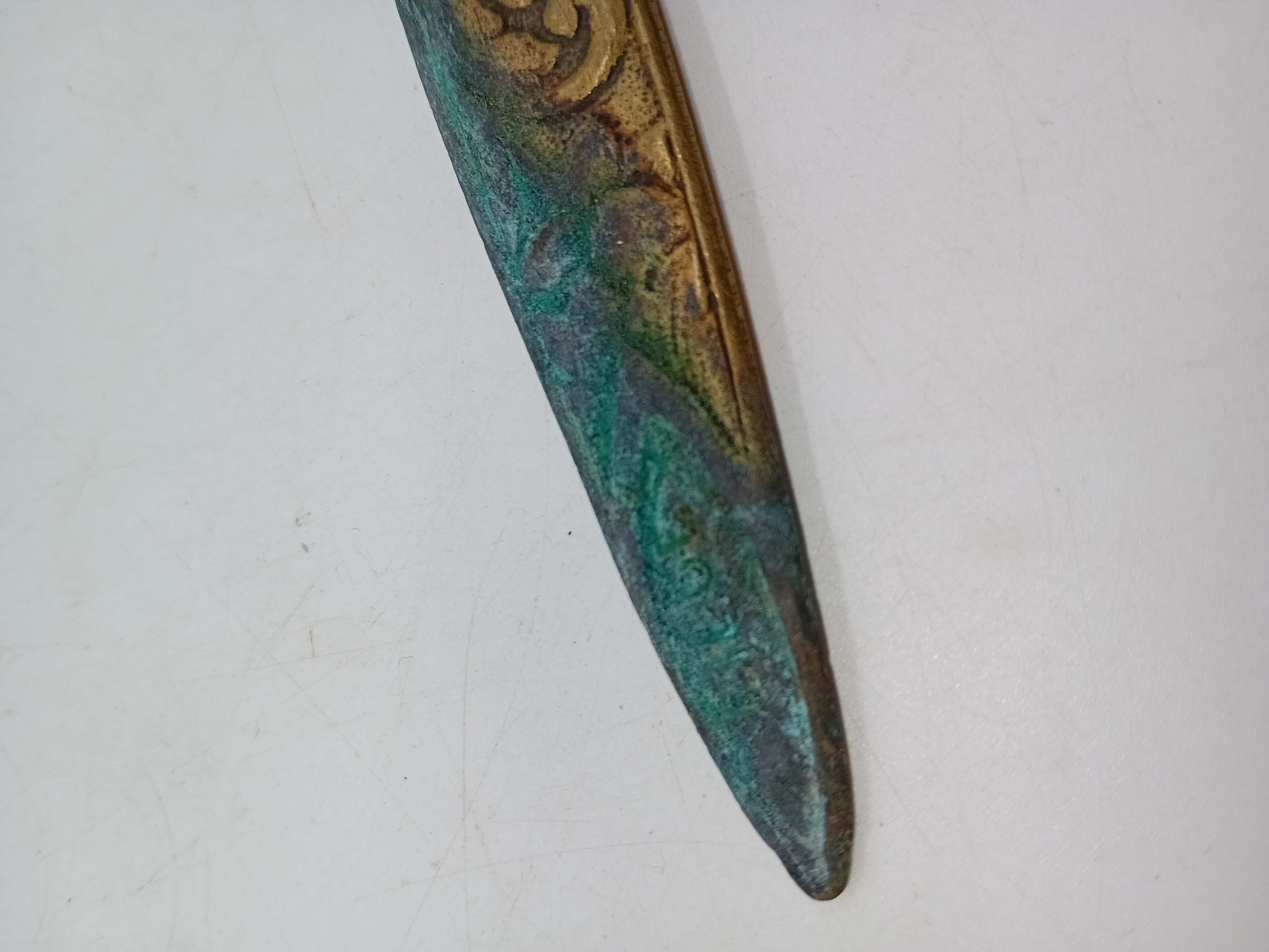 Ouvre-lettre Vintage En Laiton Sculpté