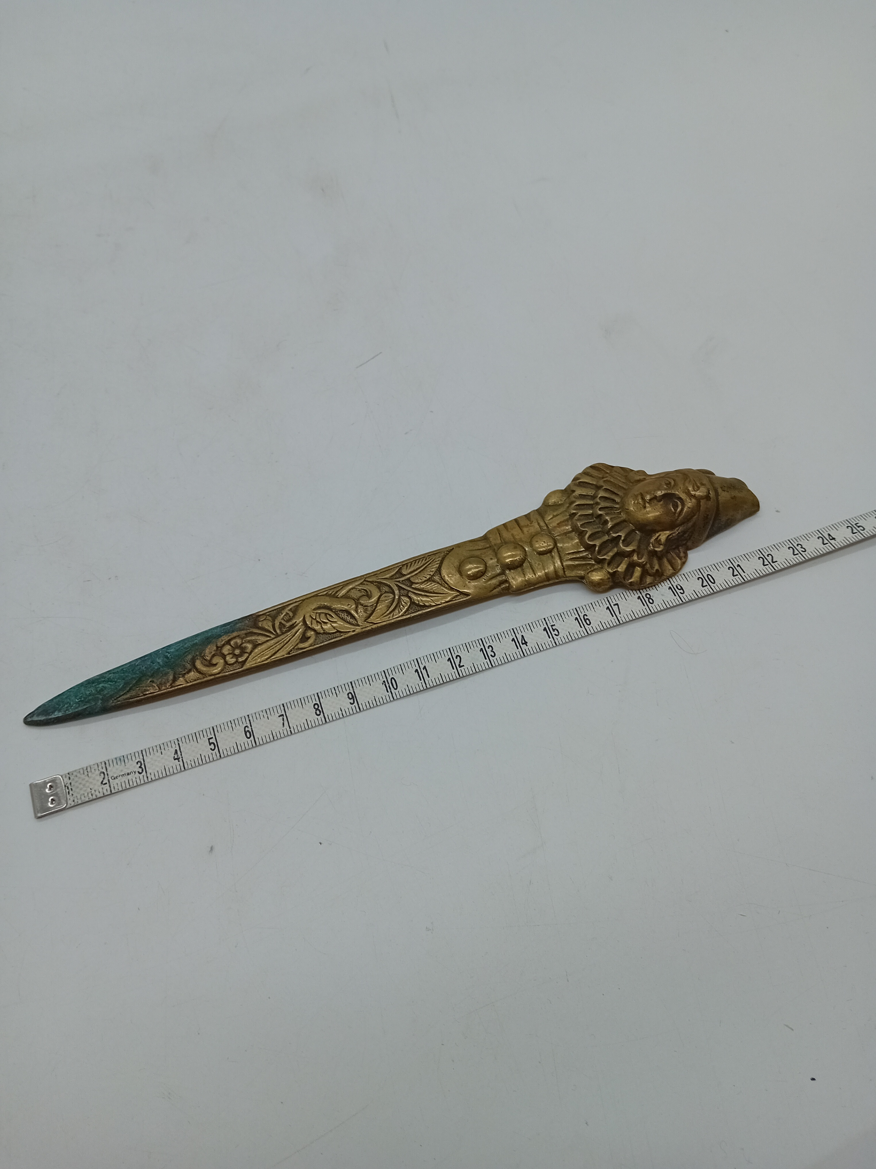 Ouvre-lettre Vintage En Laiton Sculpté