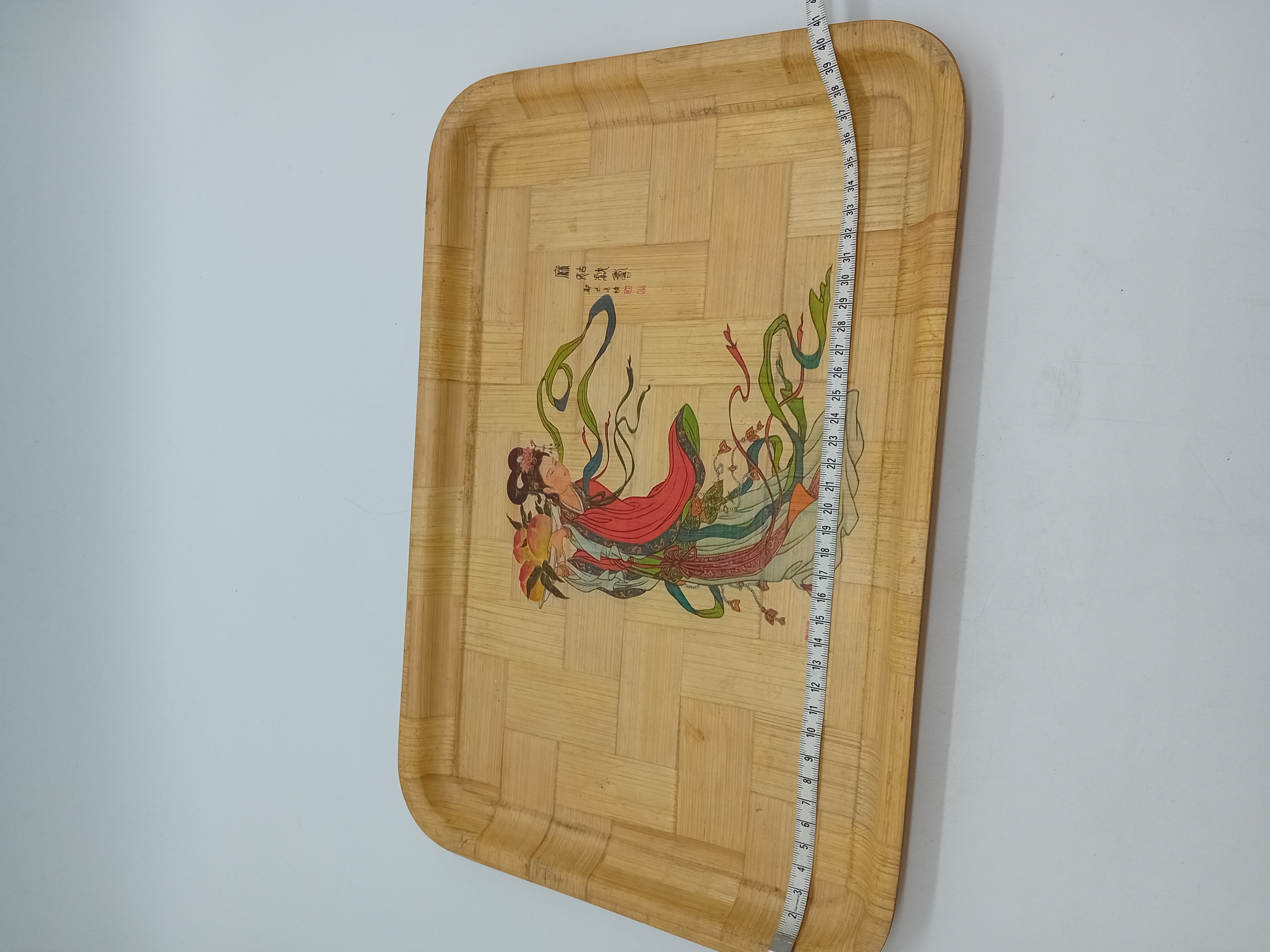 Lot De 3 Plateaux Bambou Illustrations Chinoises