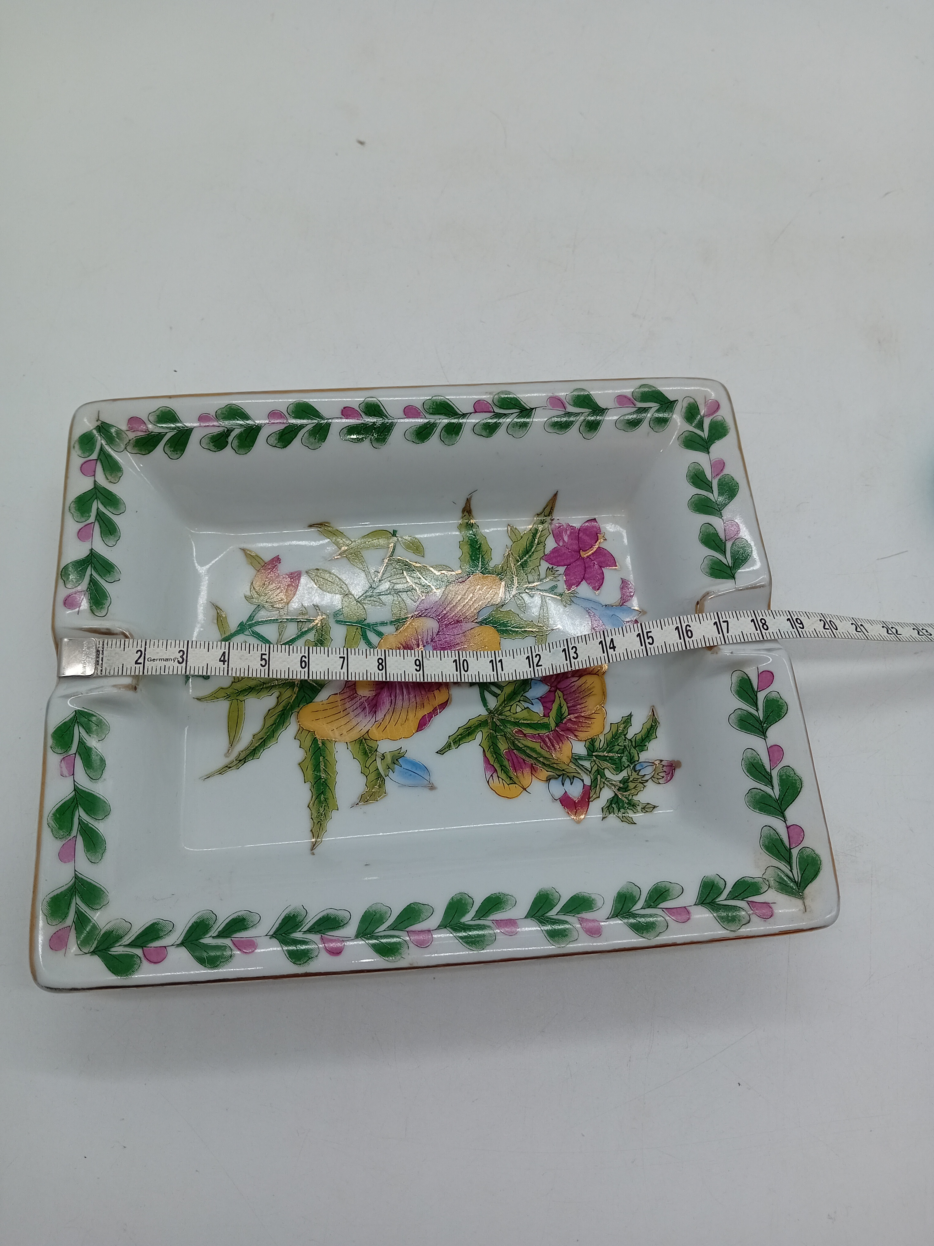 Cendrier Vintage Porcelaine Motif Floral