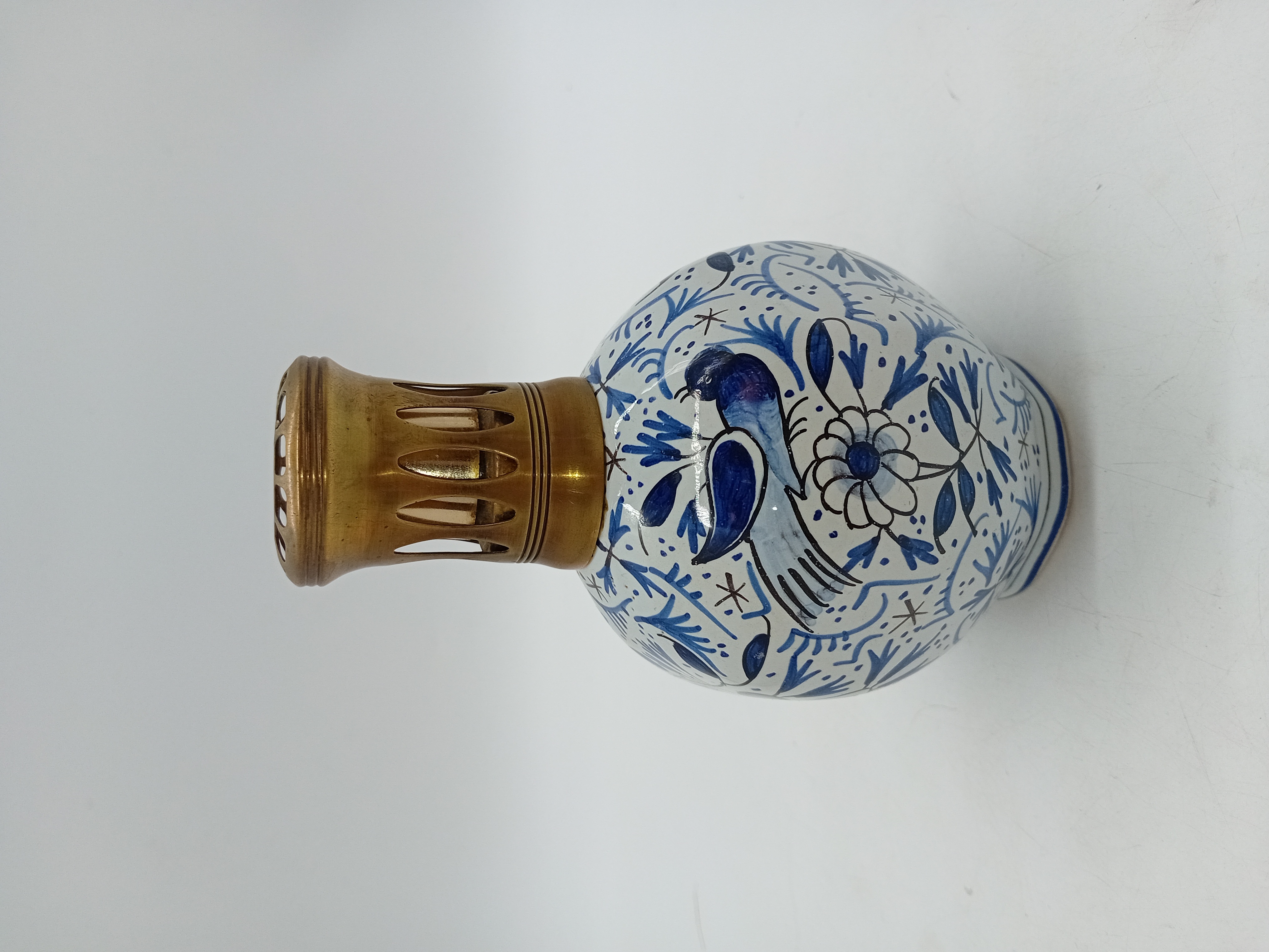 Lampe Berger En Porcelaine Style Delft Bleue Et Blanche