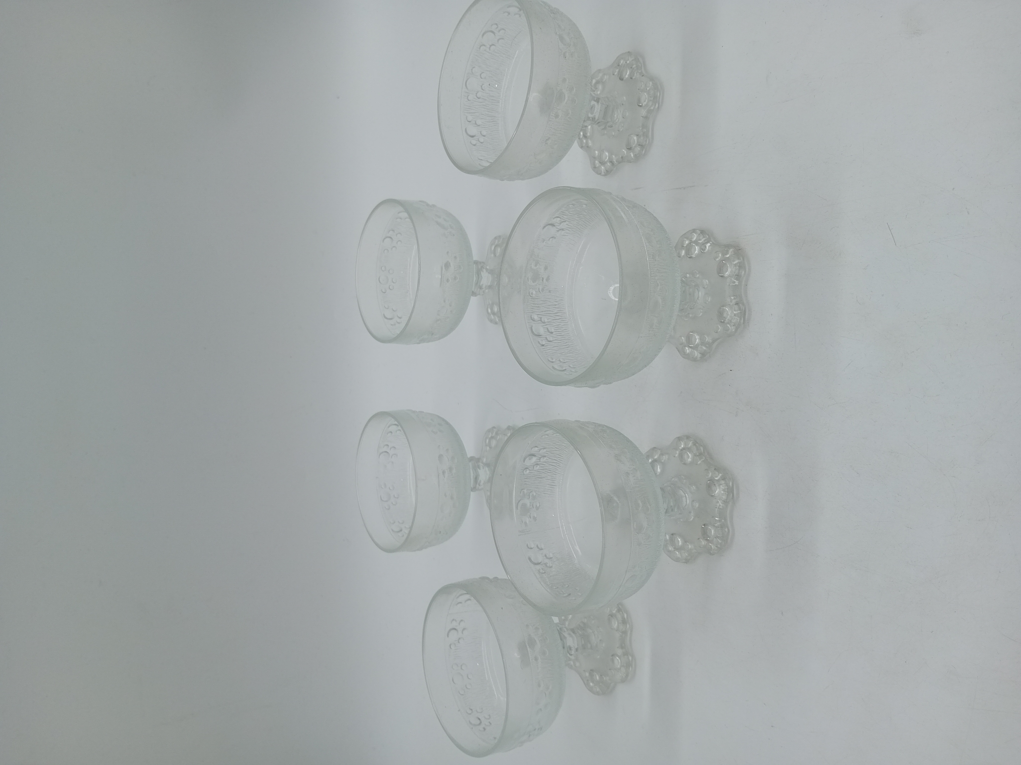 Set De 6 Coupes À Dessert En Verre Givré Vintage