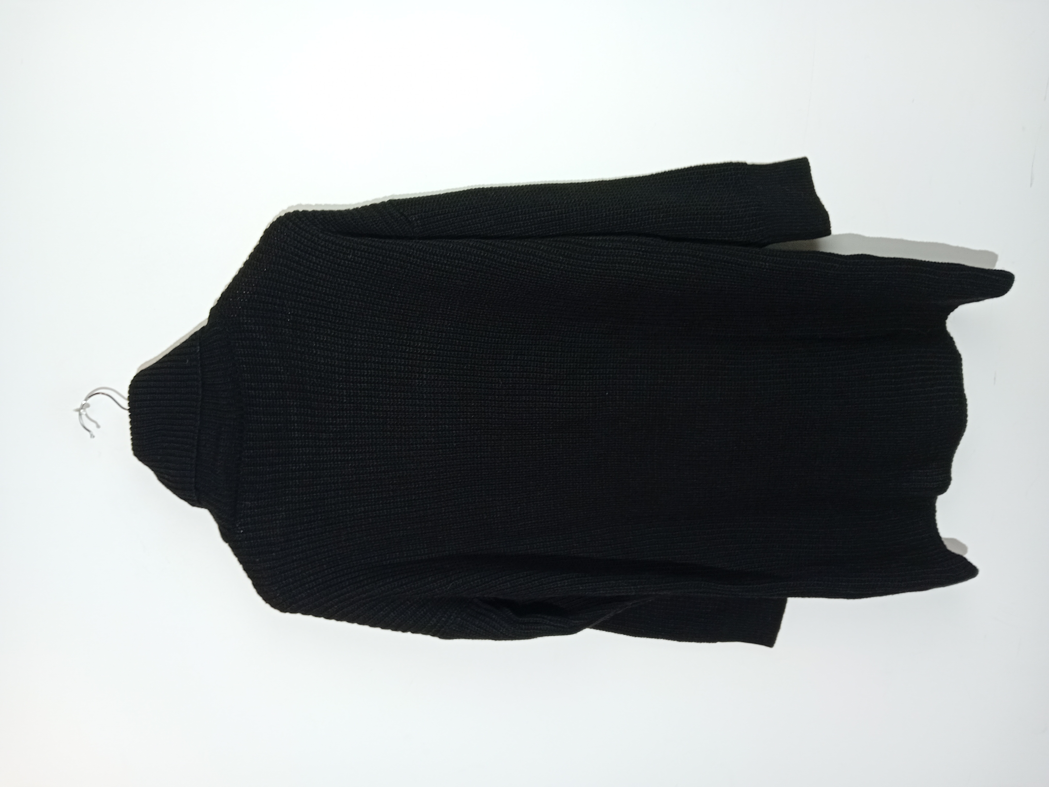 Pull Col Roulé Noir Maille Épaisse