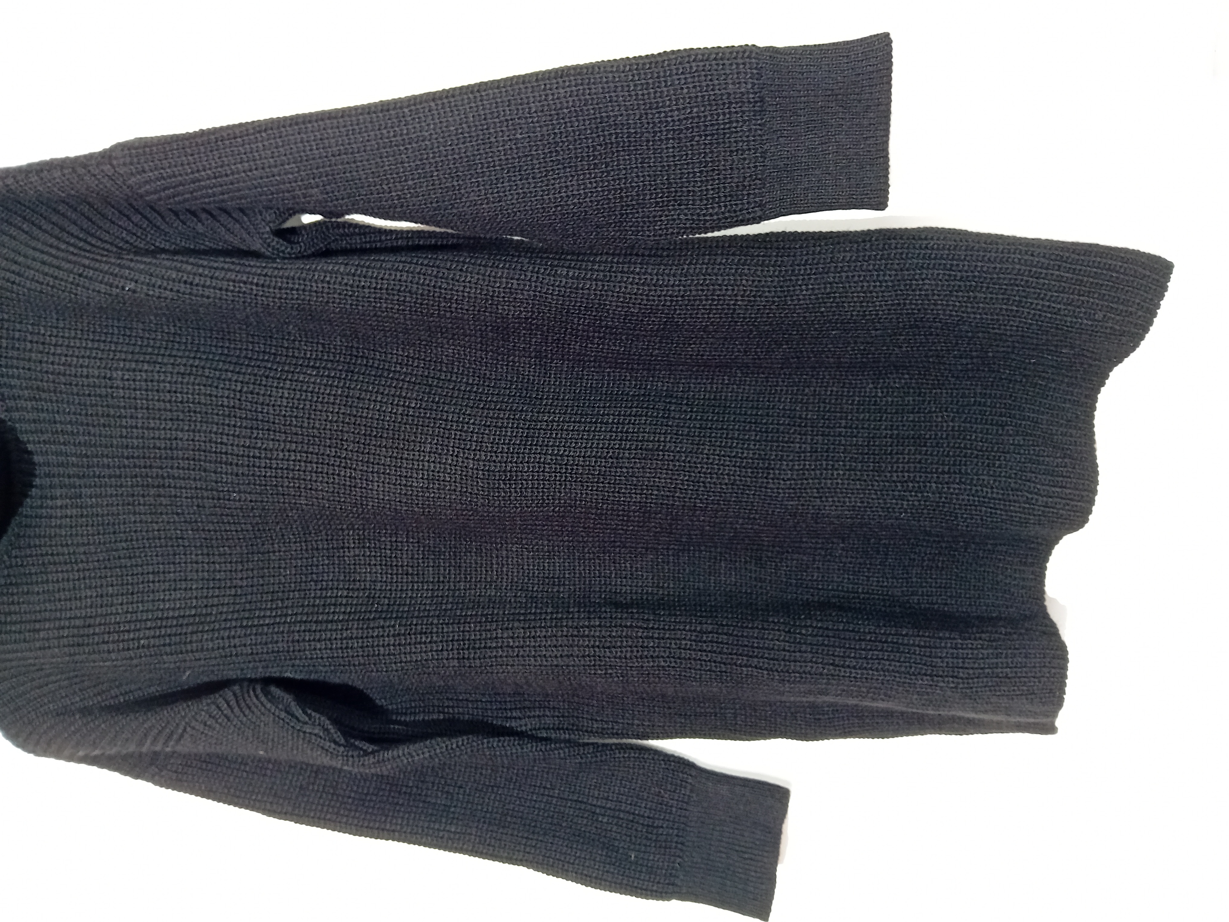 Pull Col Roulé Noir Maille Épaisse