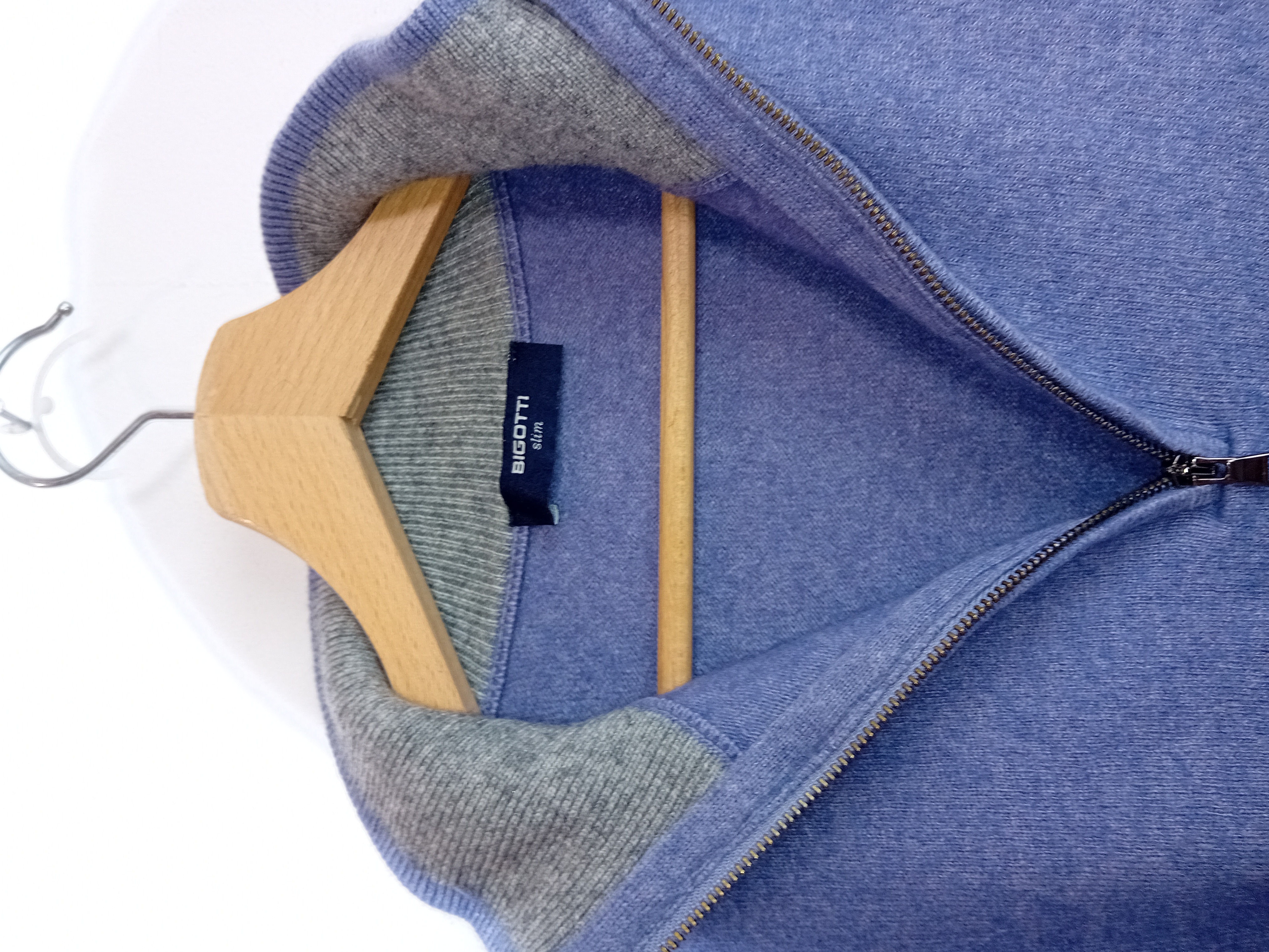 Pull En Maille Fine Bleu Bigotti Xl