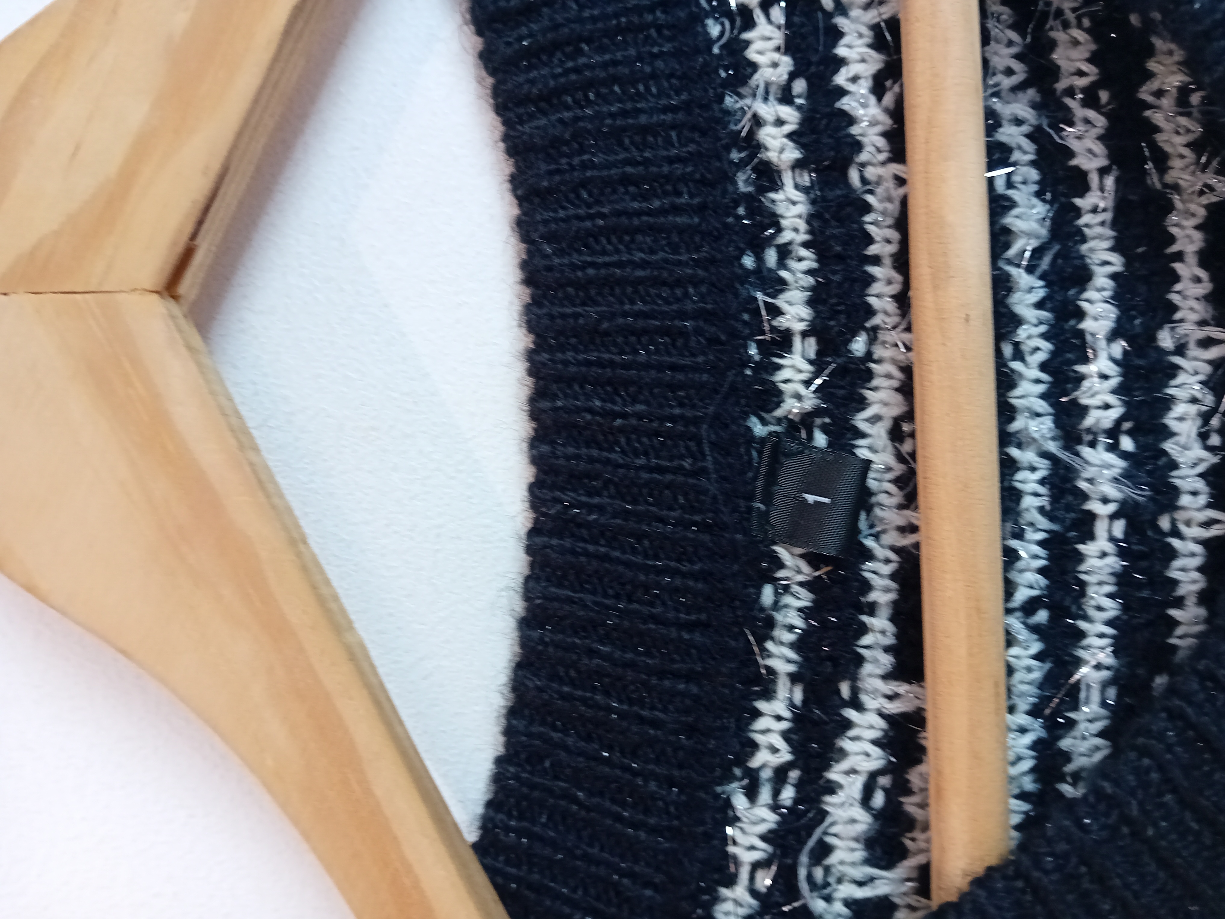 Gilet Maille Tweedée Noir Et Blanc S