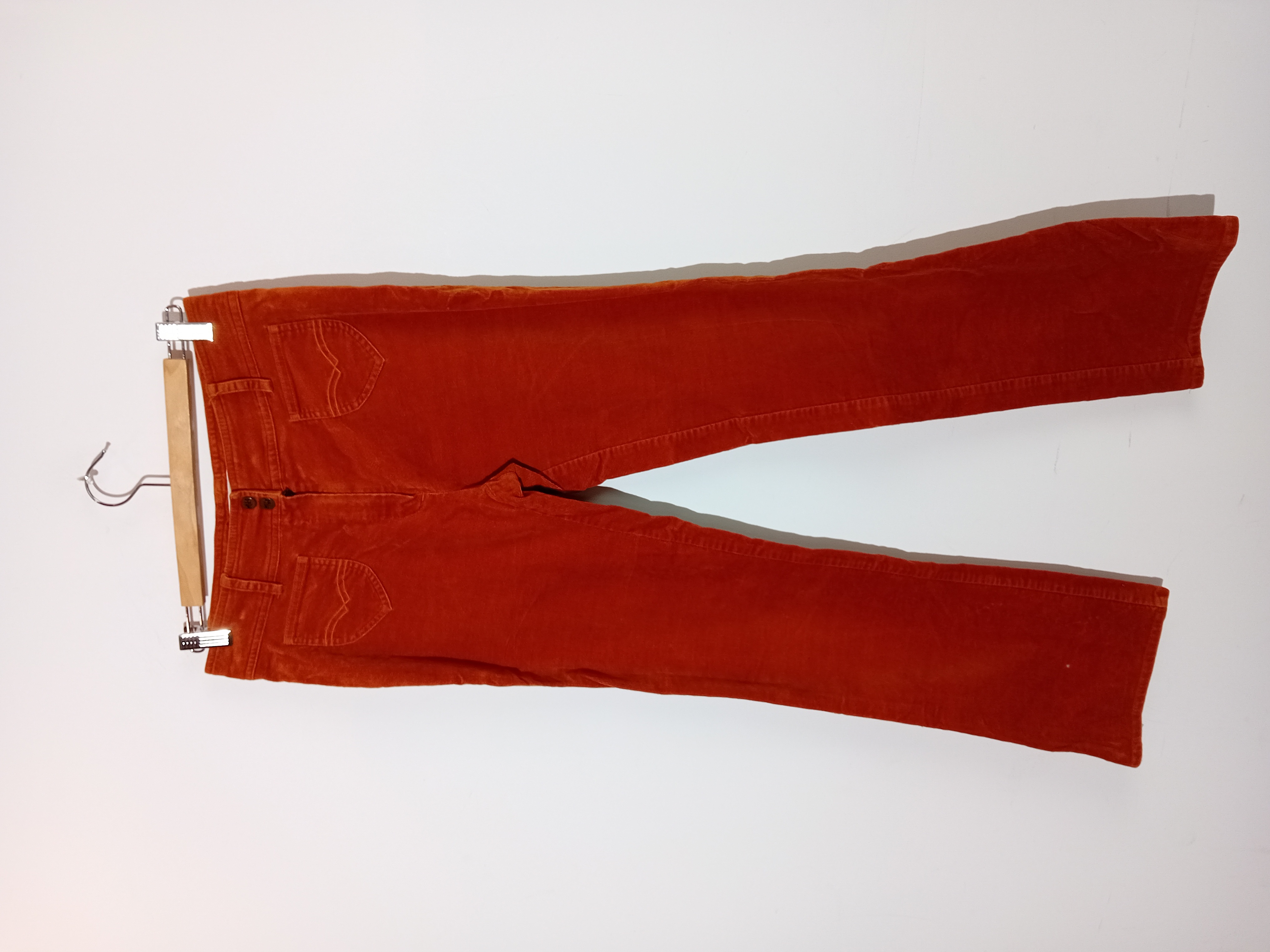 Pantalon Flare En Velours Mng Orange