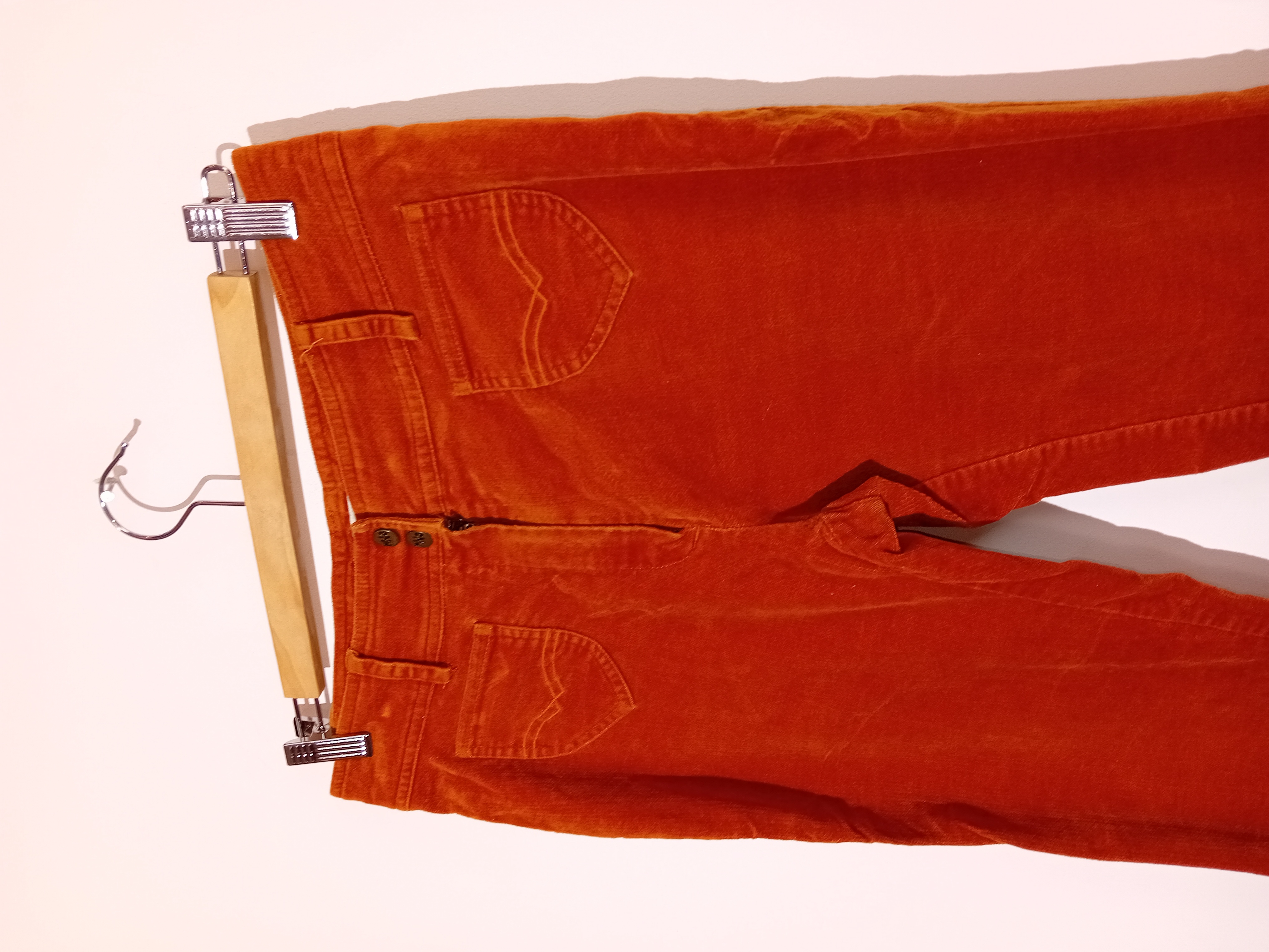 Pantalon Flare En Velours Mng Orange