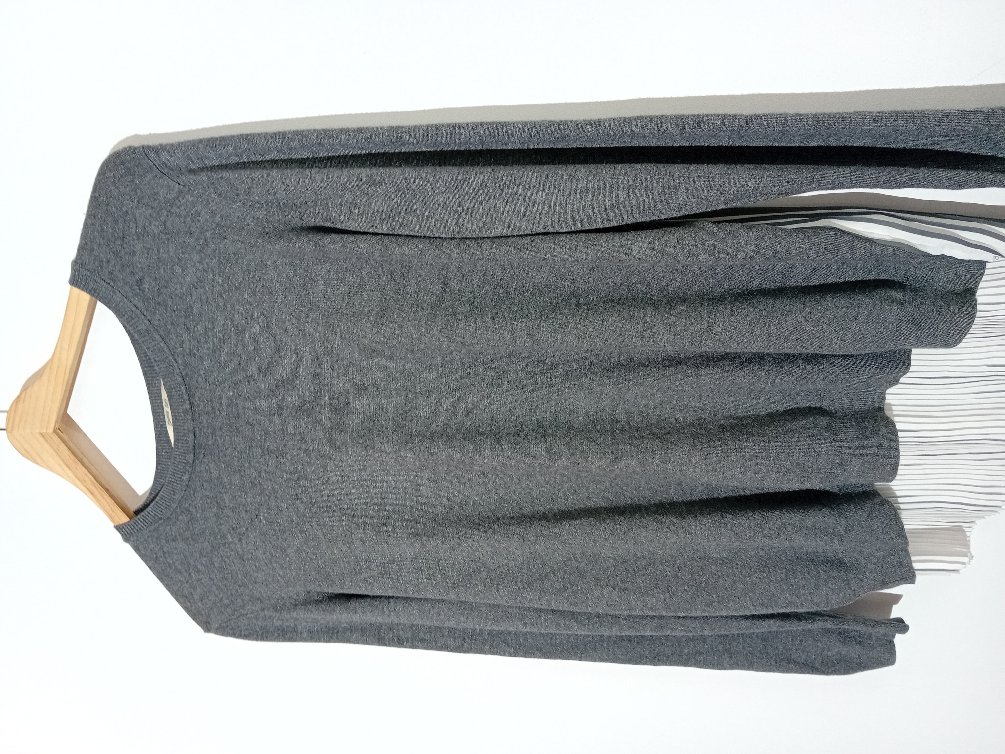 Pull Fin Claudine Daff Gris Bimatiere Dos Plisse S