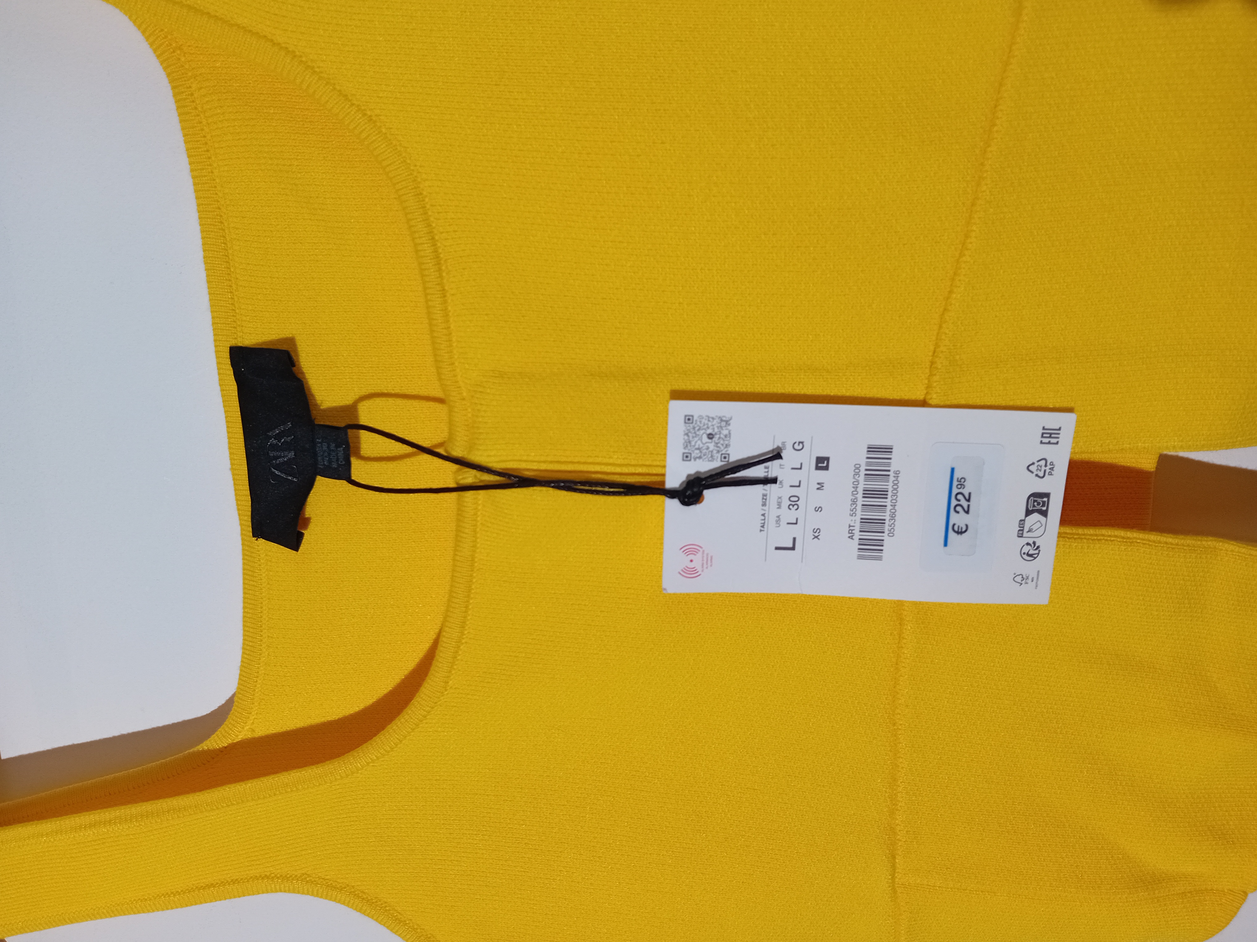 Top Court Maille Jaune Zara