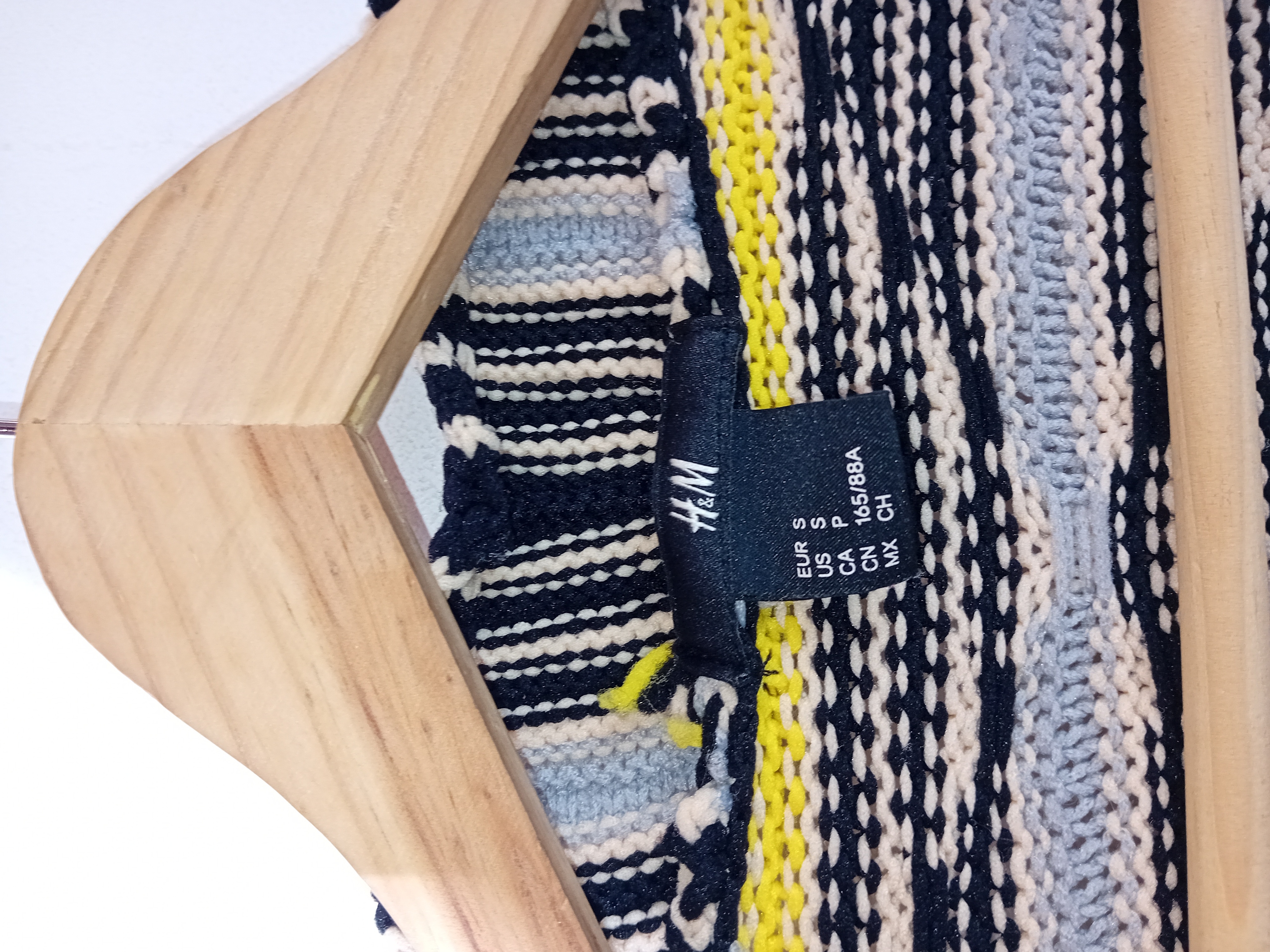 Gilet Epais En Maille Graphique Jaune Et Noir H&m S
