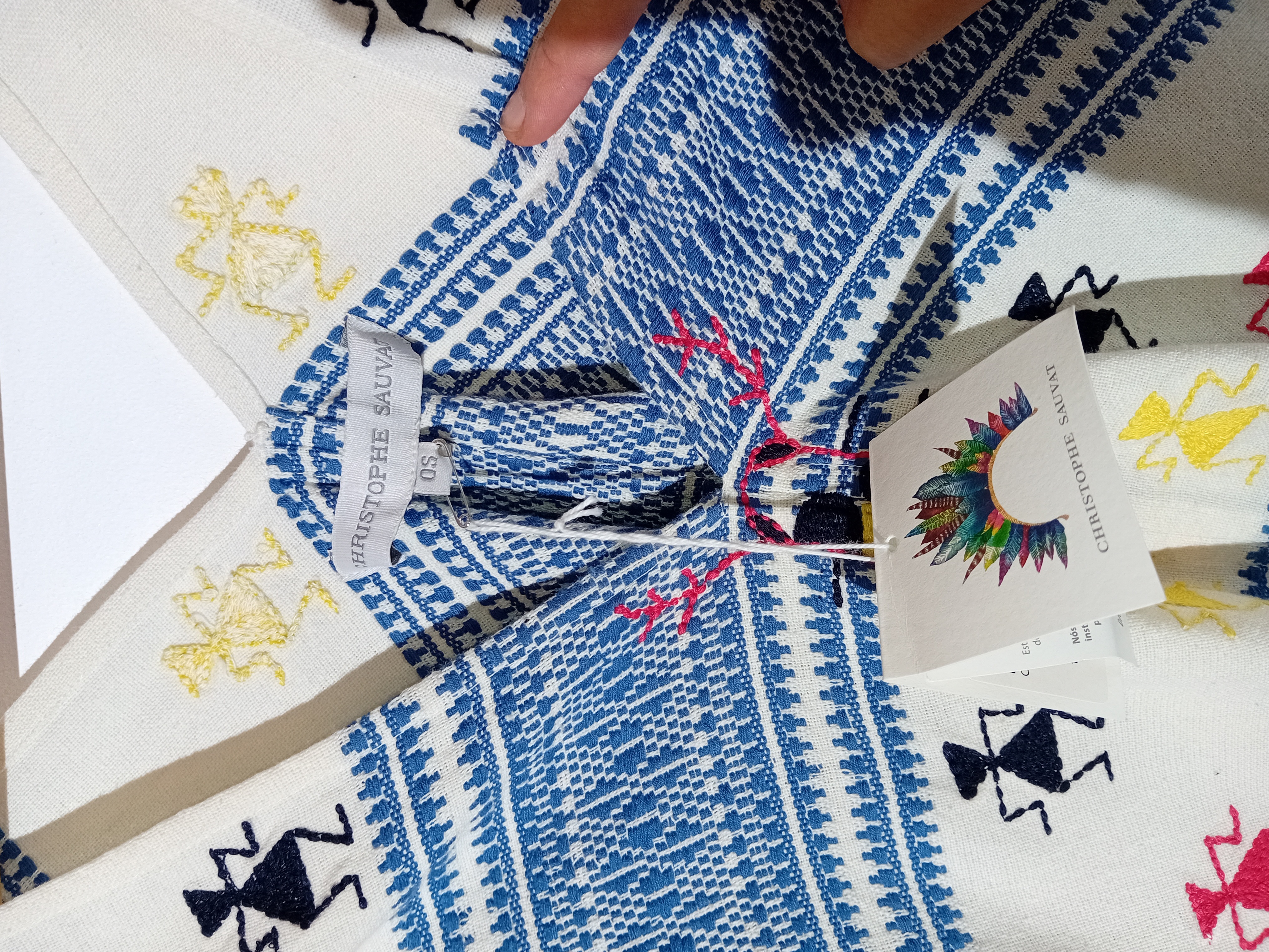 Poncho Jacquard En Coton Christophe Sauvat
