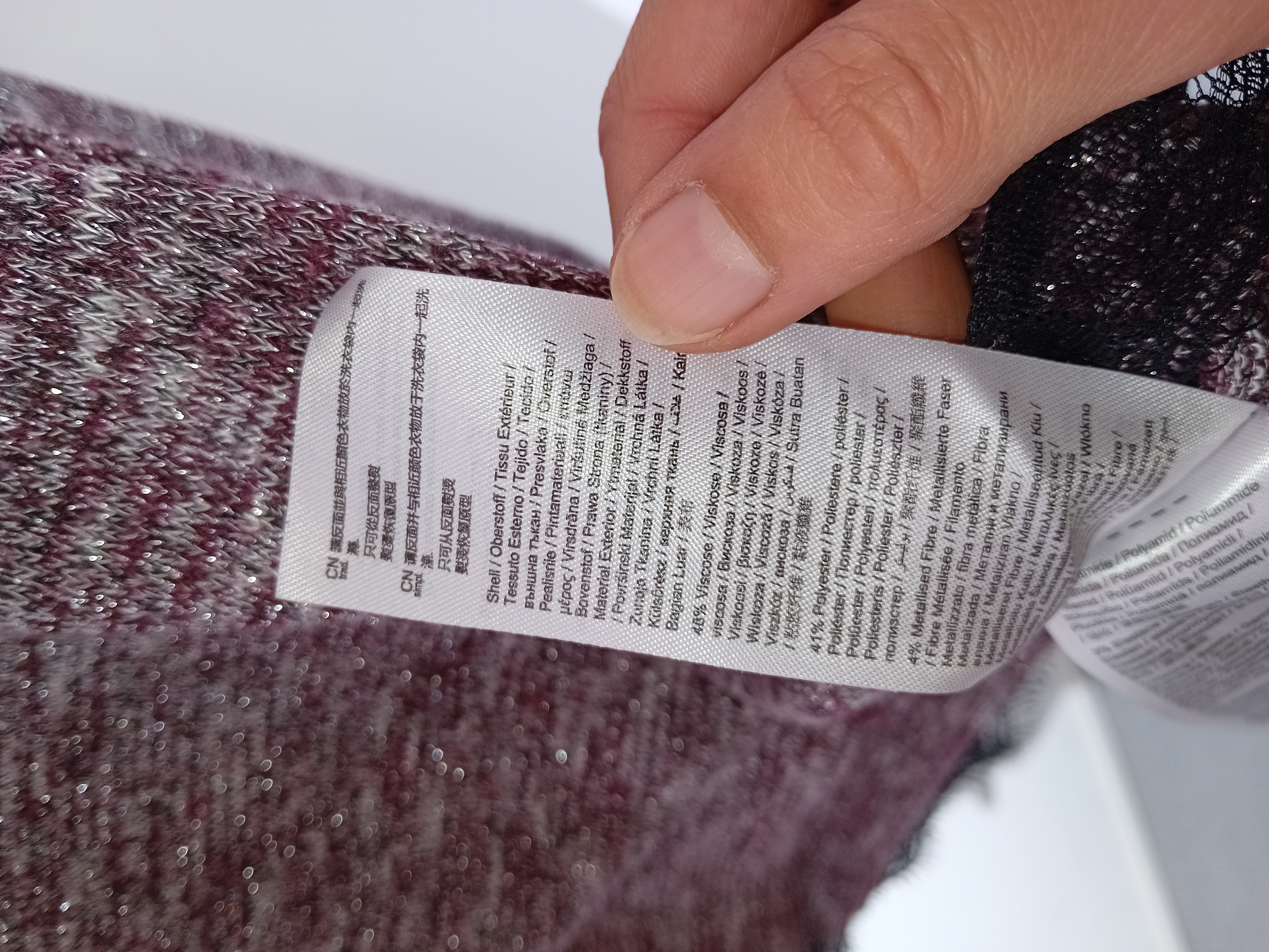 Pull Léger Scintillant Bordeaux Dentelle Esprit