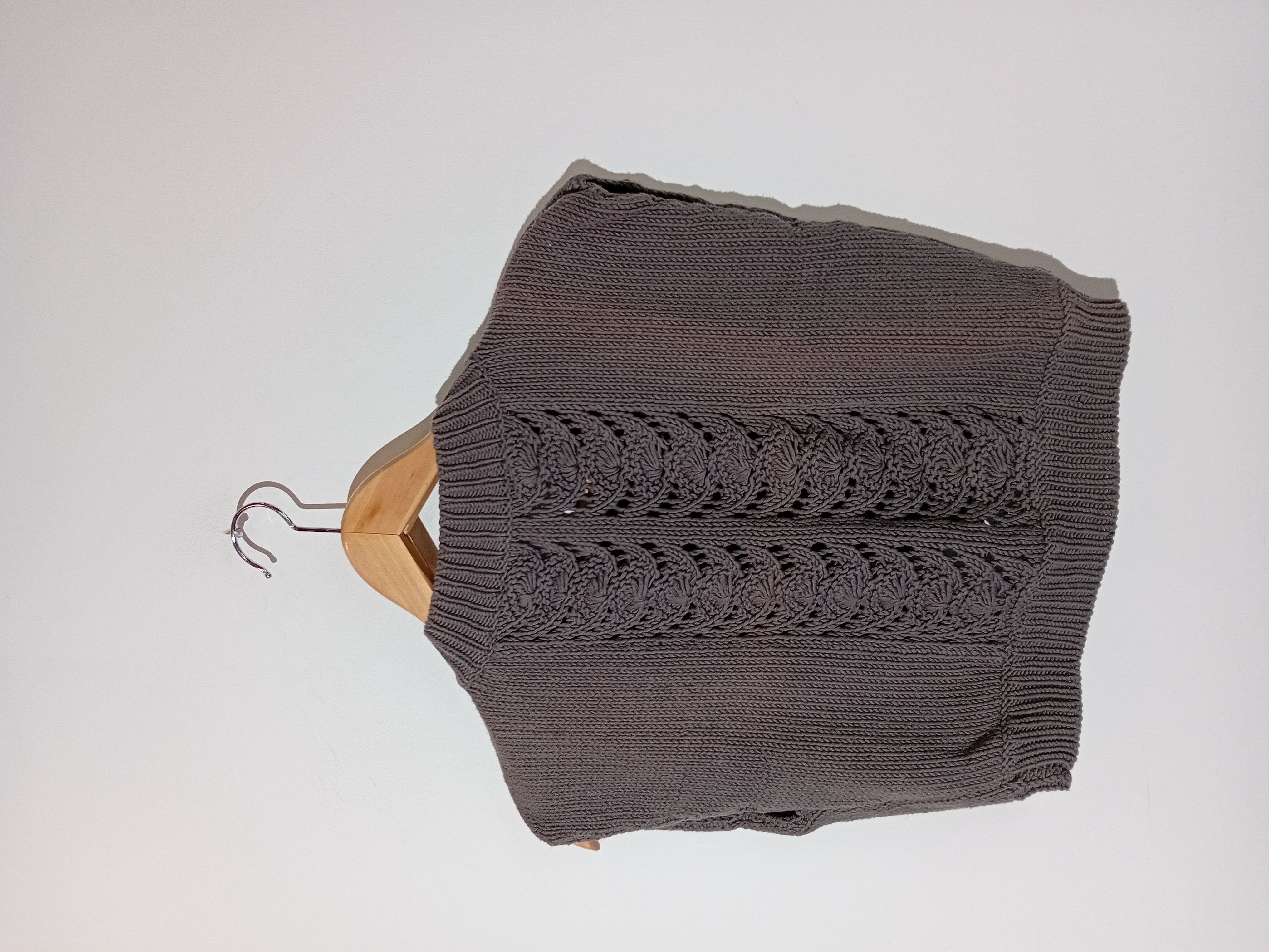 Gilet En Maille Grise Ajourée Ccdk
