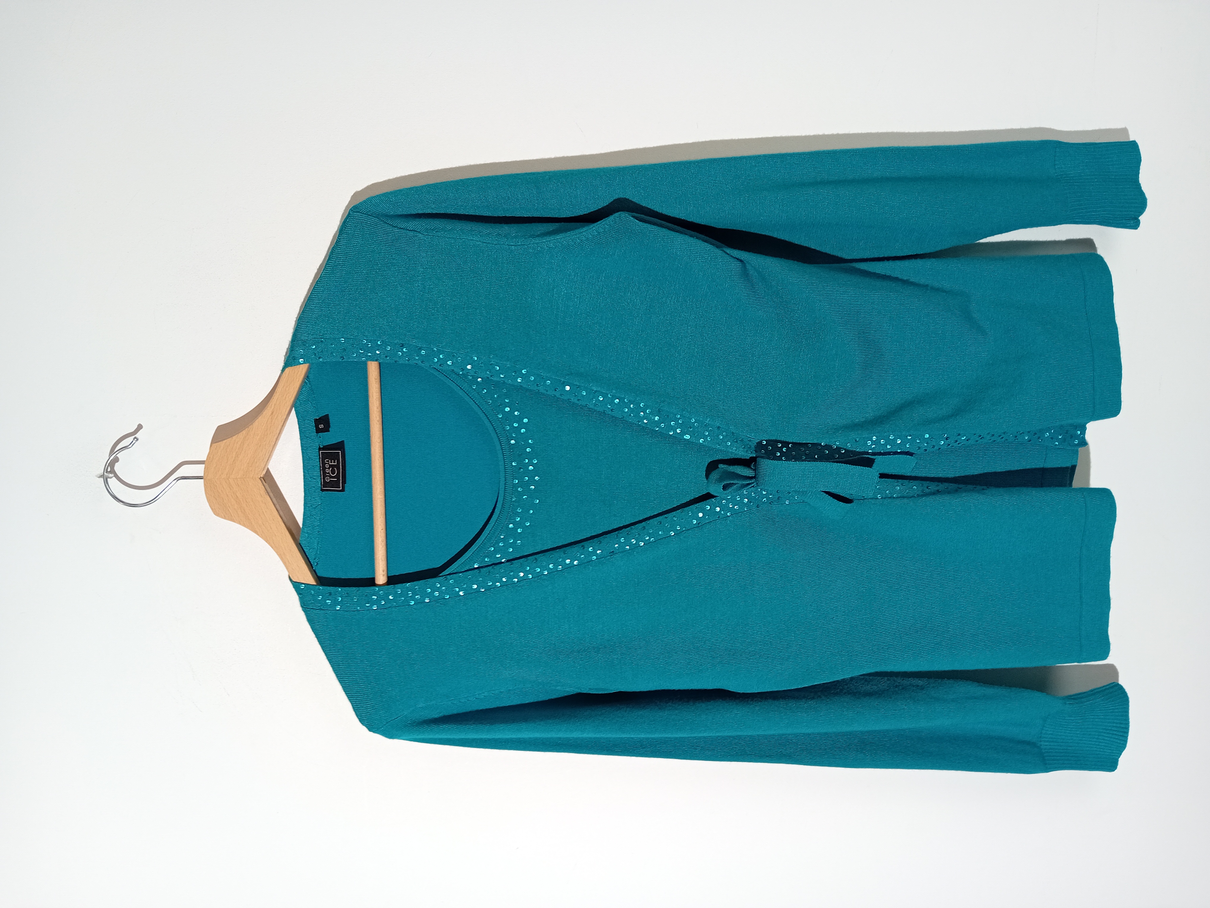 Gilet Top Turquoise Strass