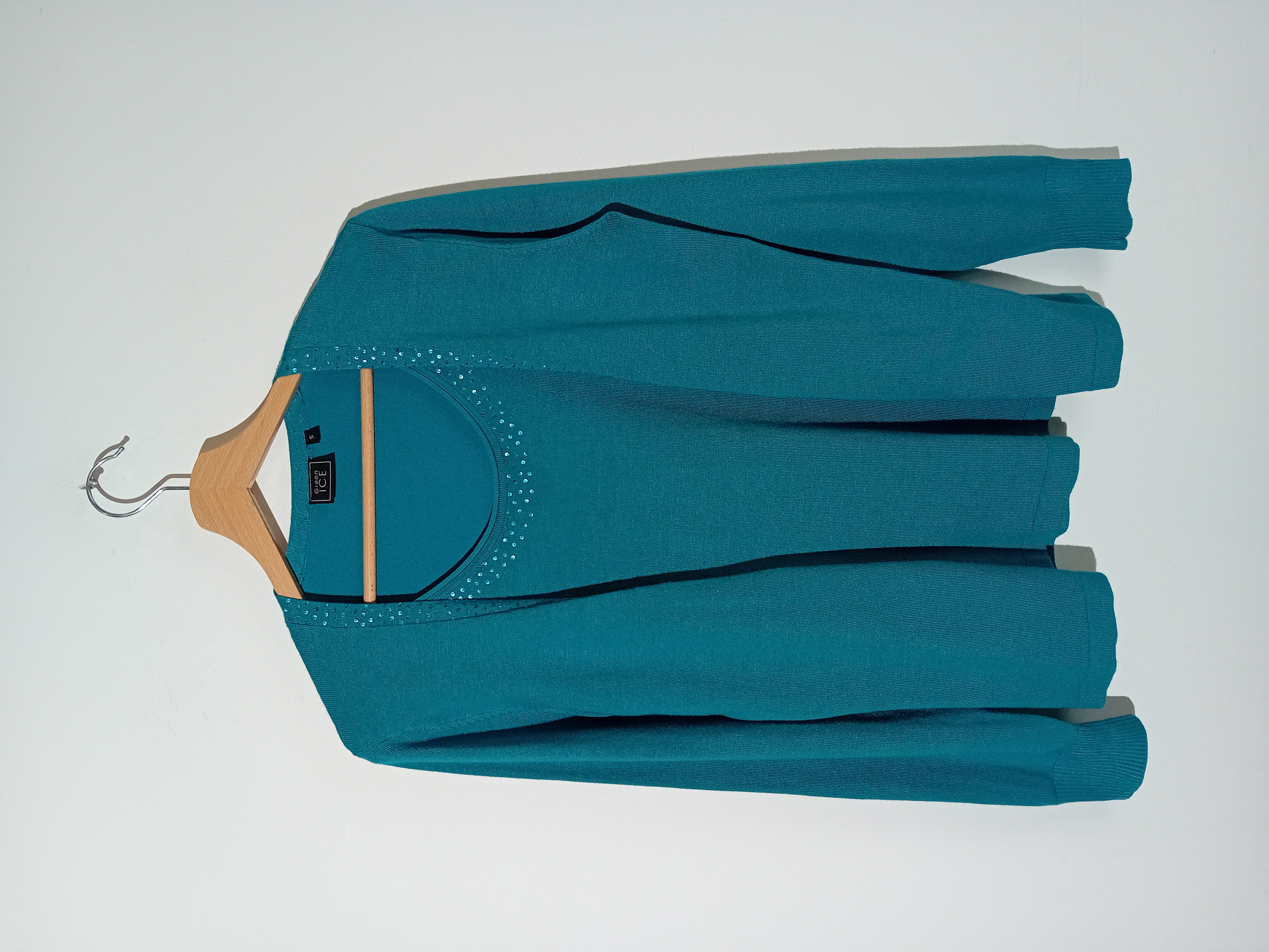 Gilet Top Turquoise Strass