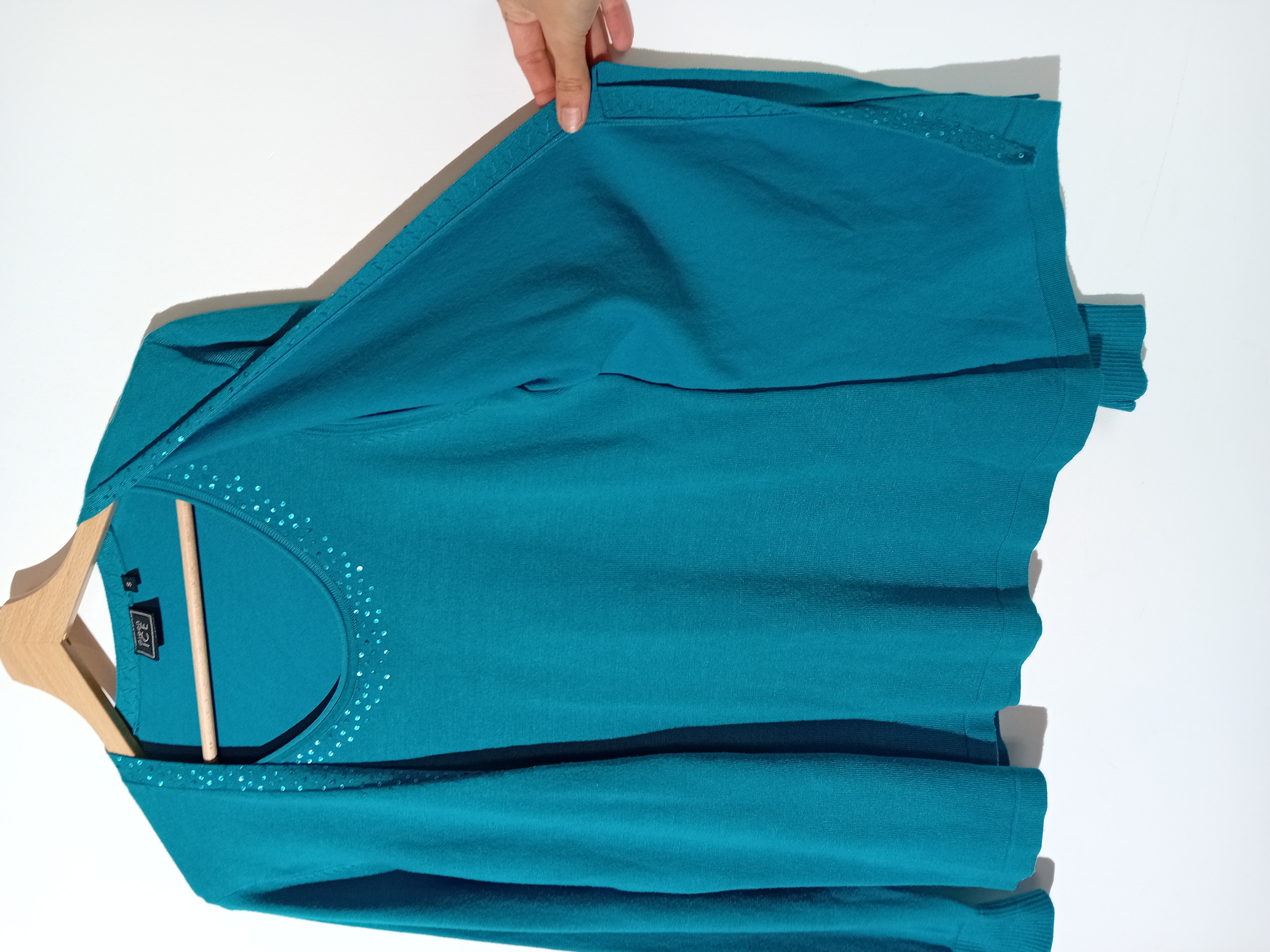 Gilet Top Turquoise Strass