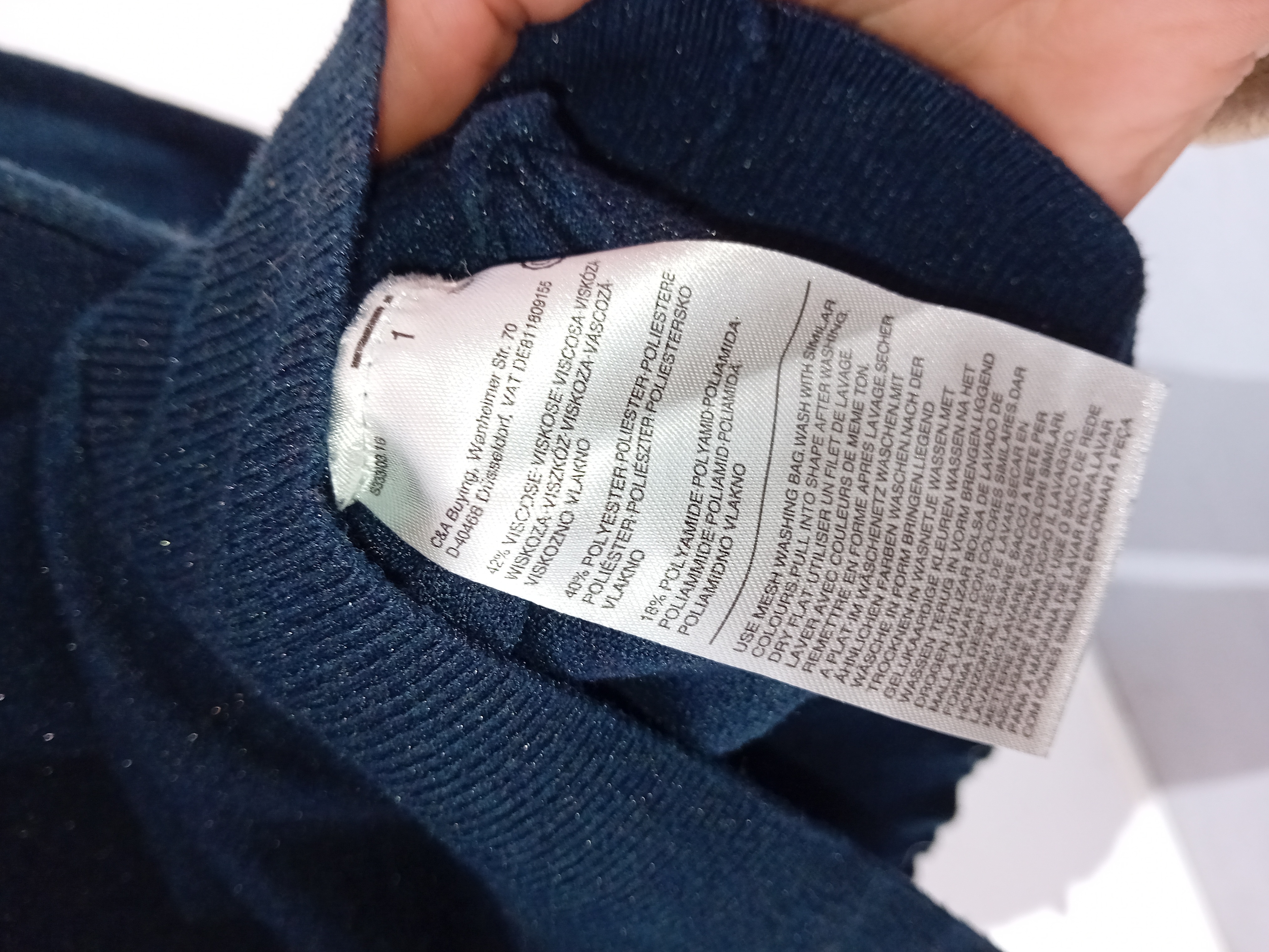 Pull Yessica Bleu Marine Scintillant S