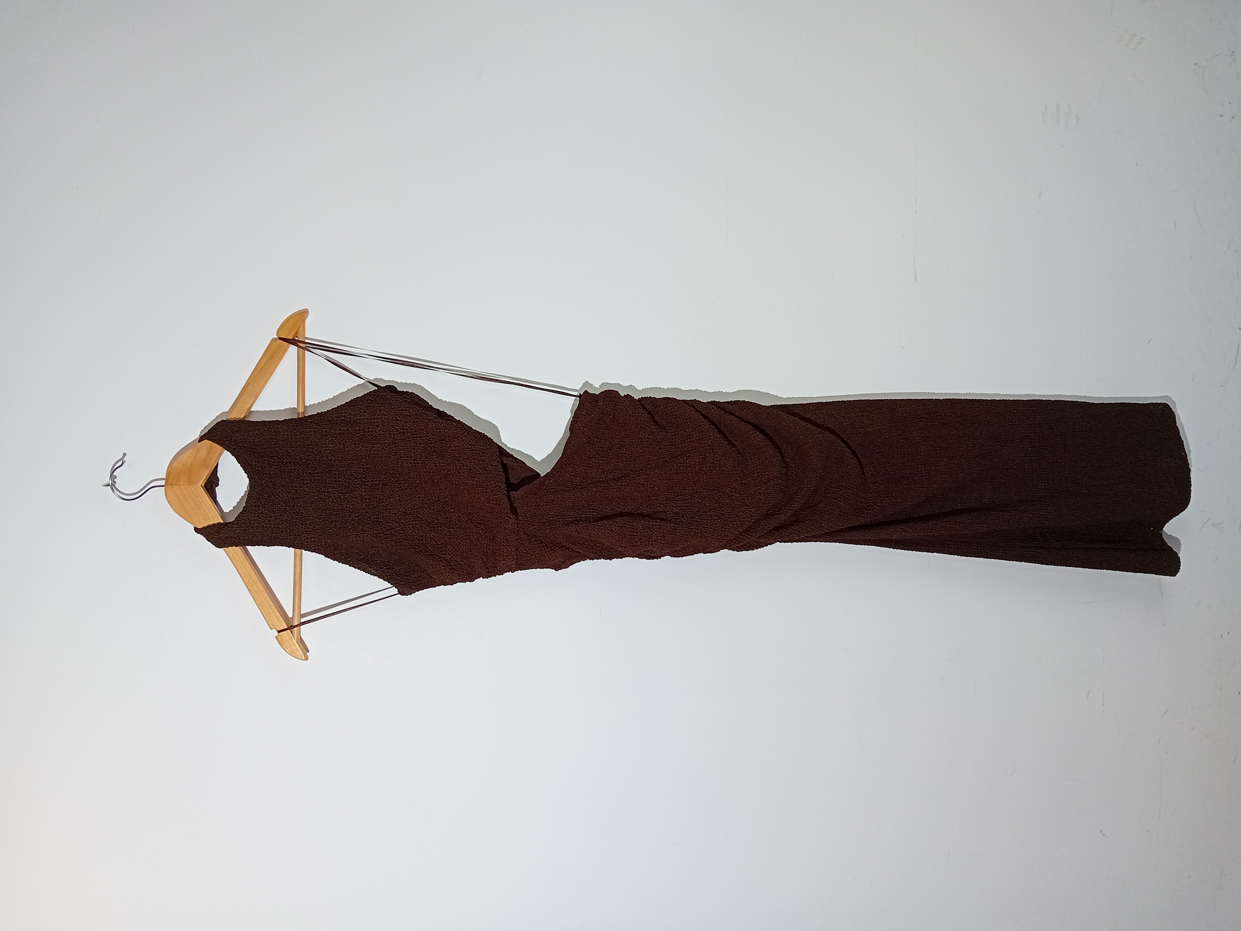 Robe Longue Maille Marron Zara